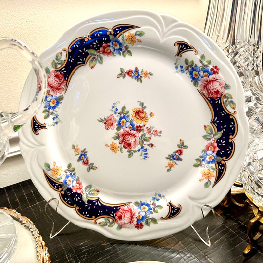 Stunning Designer Portzellian hand painted floral porcelain platter