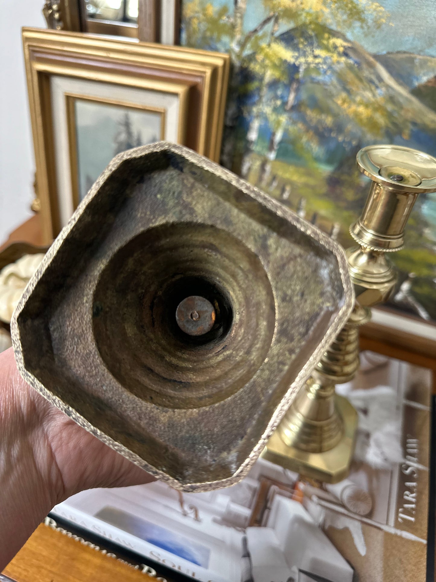 Late 19th Century Victorian Pair of Brass Beehive Candlesticks, Made in England, 9.75”