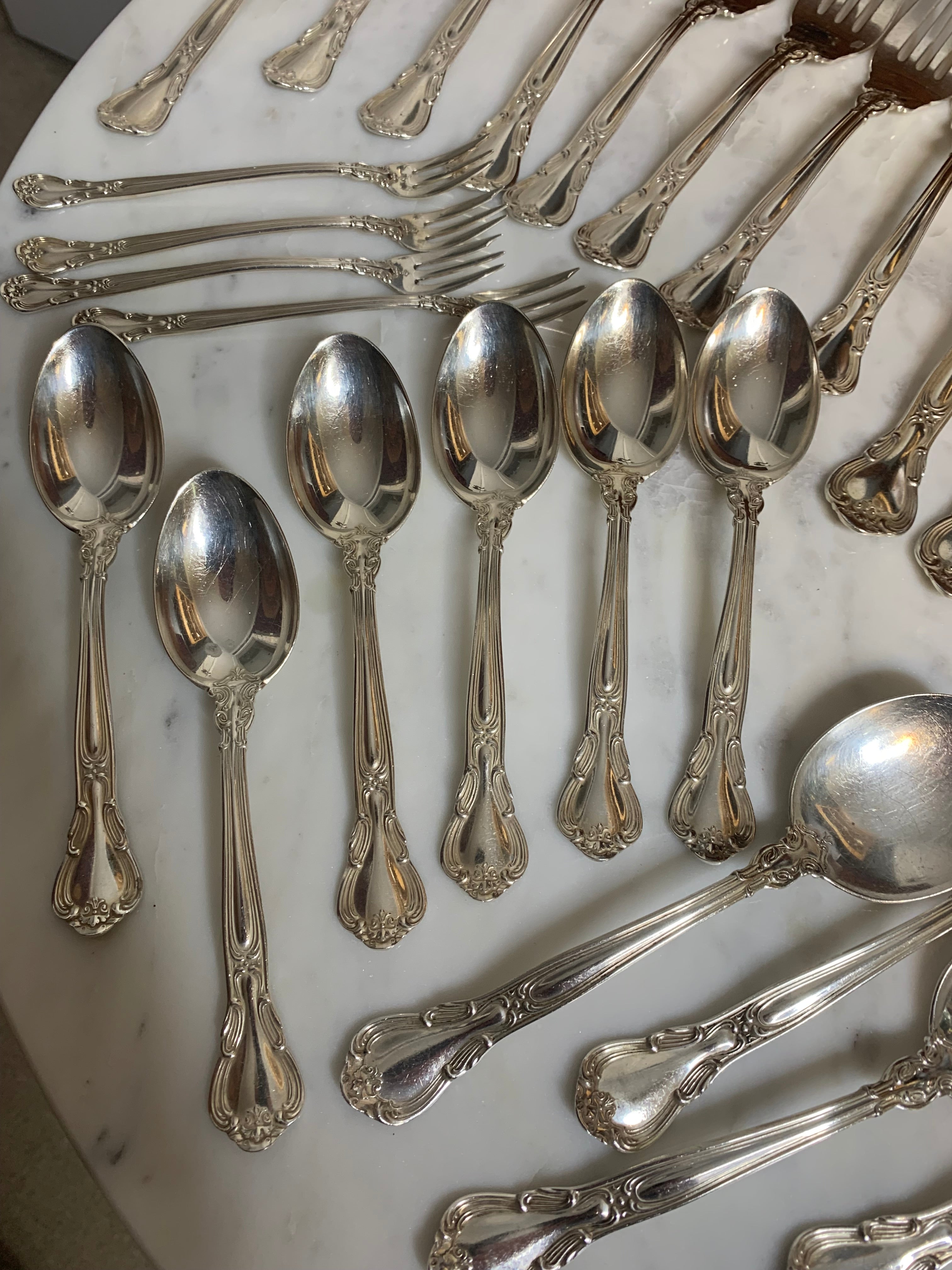 Antique Heirloom Sterling 925 Silver set = 1 small fork + hotsell 1 serving spoon