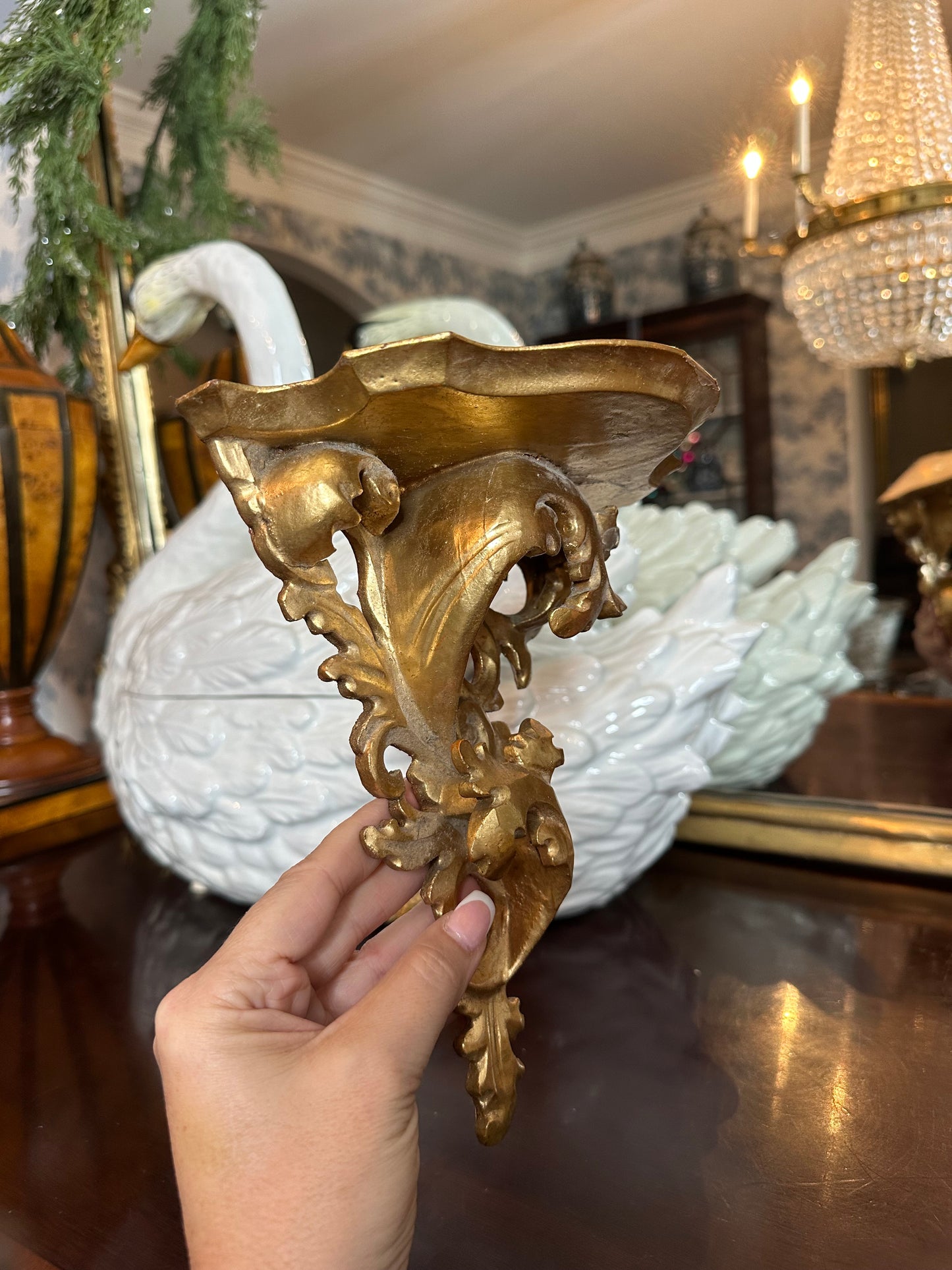 For Nancy-Vintage Gilt Sconce