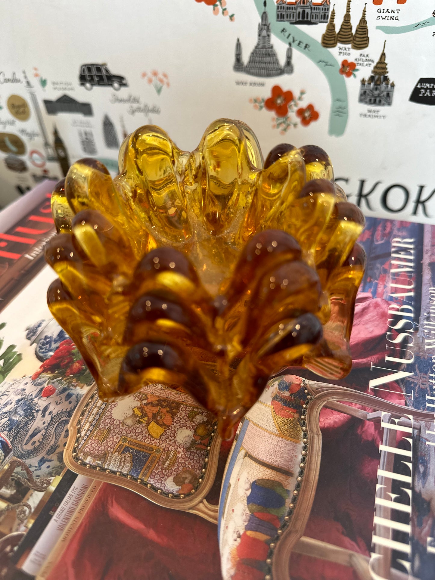 Vintage Murano Glass Amber Nested Votives/Bowls, Made in Italy, Set of 3