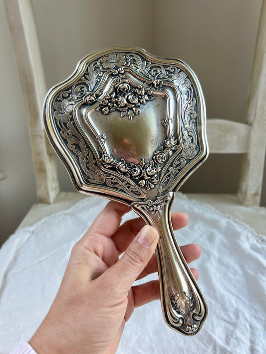 Beautiful Antique Art Nouveau Hand Mirror