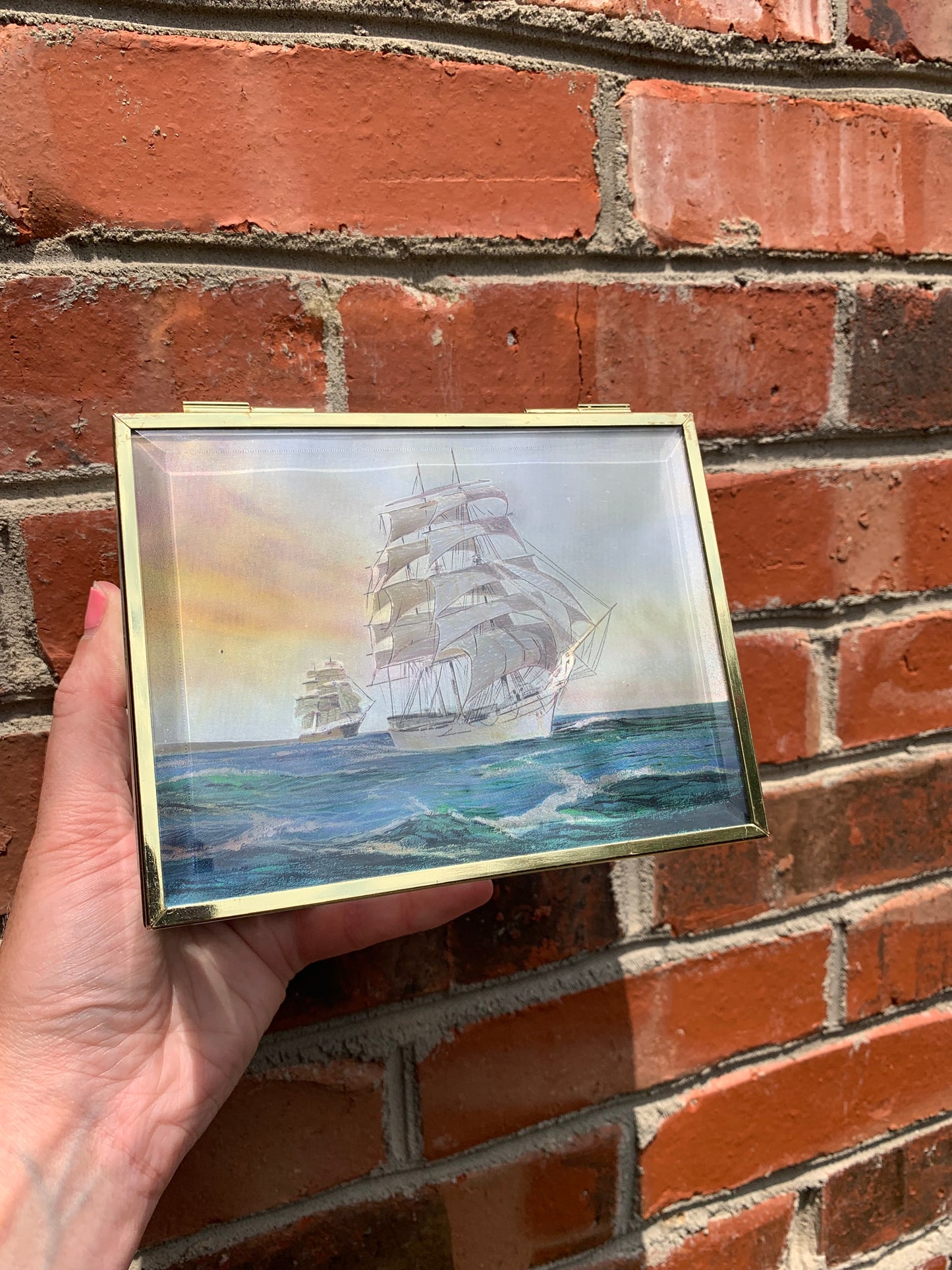 Dresser box with 1989 clipper ship print!