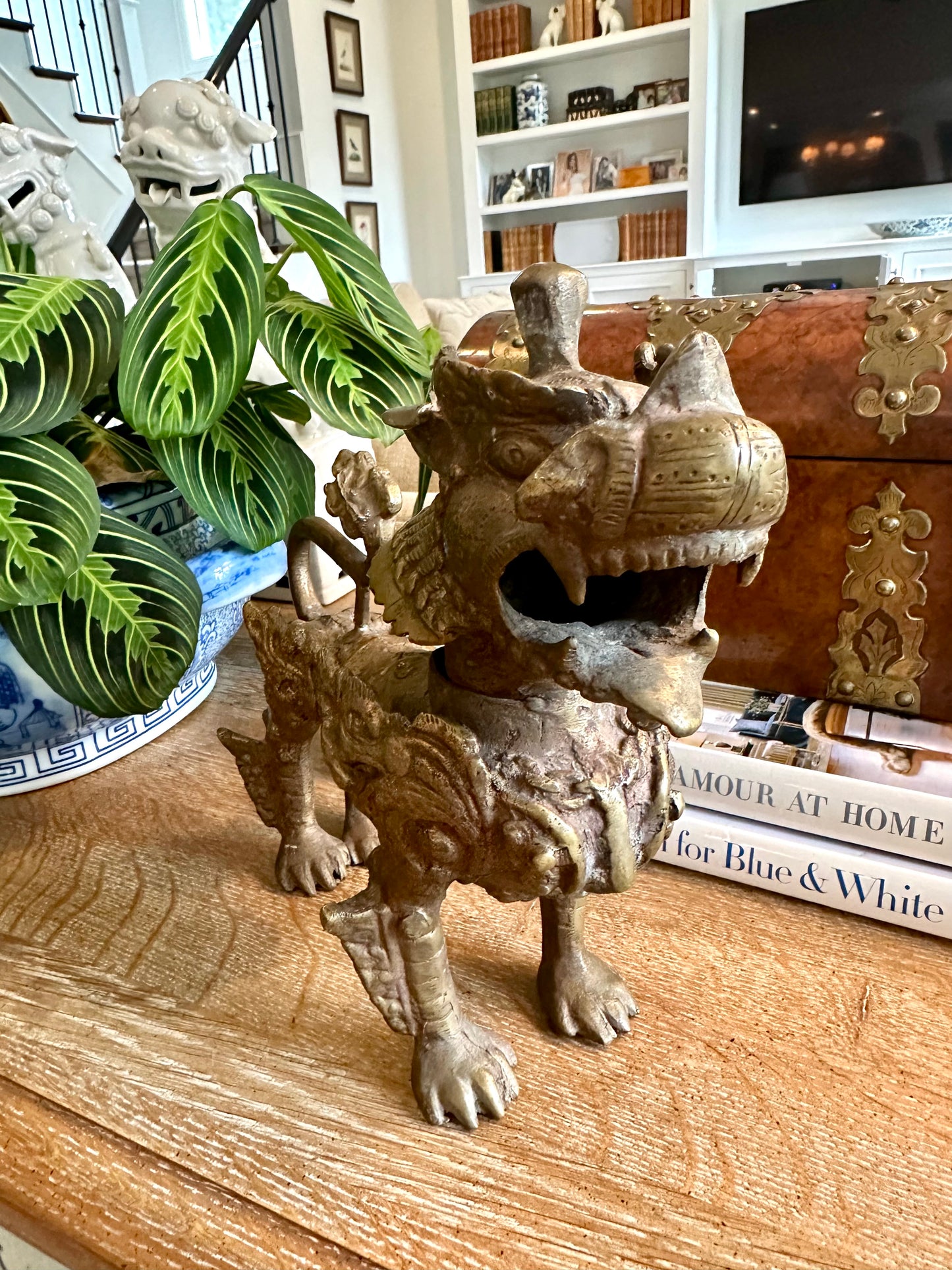 Fabulous Vintage Mid Century Bronze Foo Lion Dog