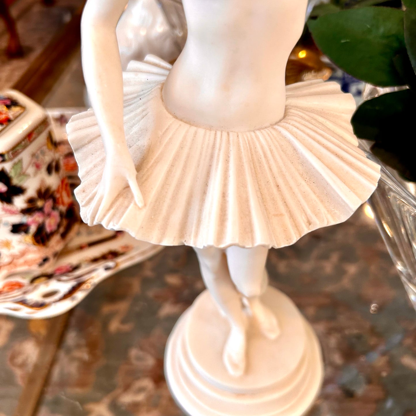 Alabaster status Sculpture A.Giannelli Ballerina Ballet Dancer Statue 14 in