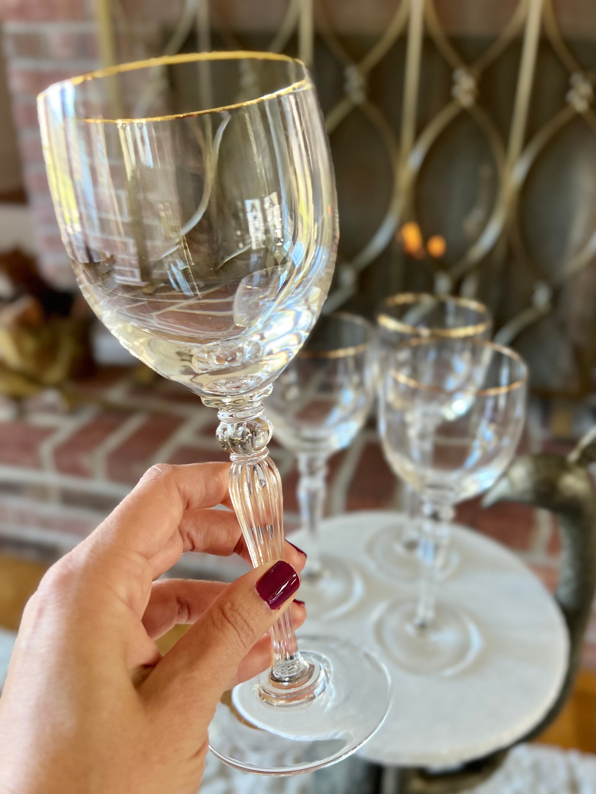 Waterford Crystal Carleton Gold Wine Glasses - Set of 4