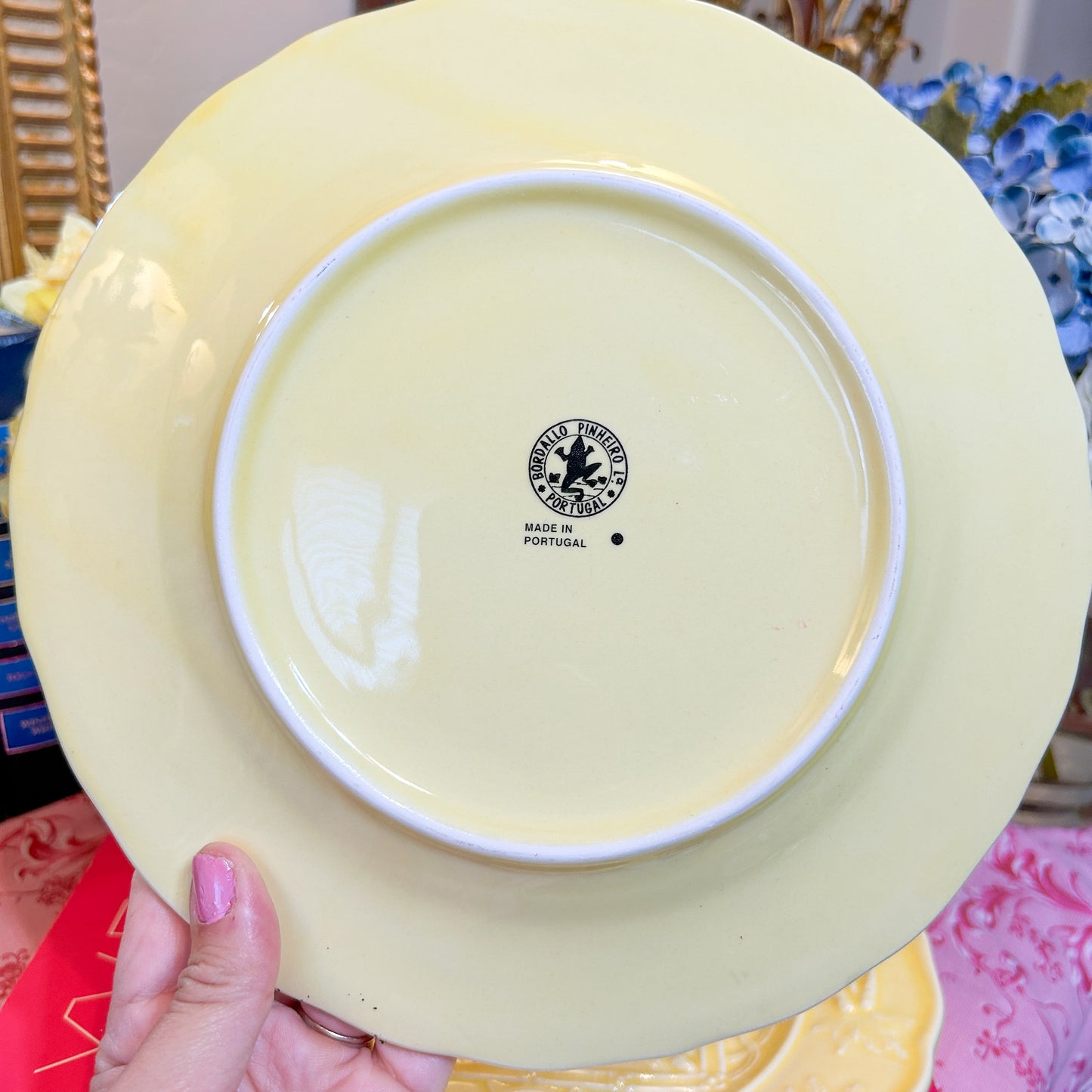 RESERVED set 5 Bordallo Pinheiro Yellow Bunny Luncheon Plate