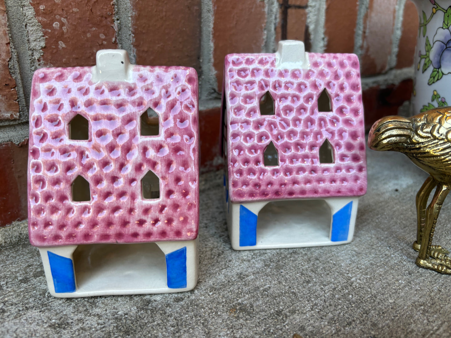 Vintage Ursula Lyek Lichthaus Germany tea light houses pair (2)!