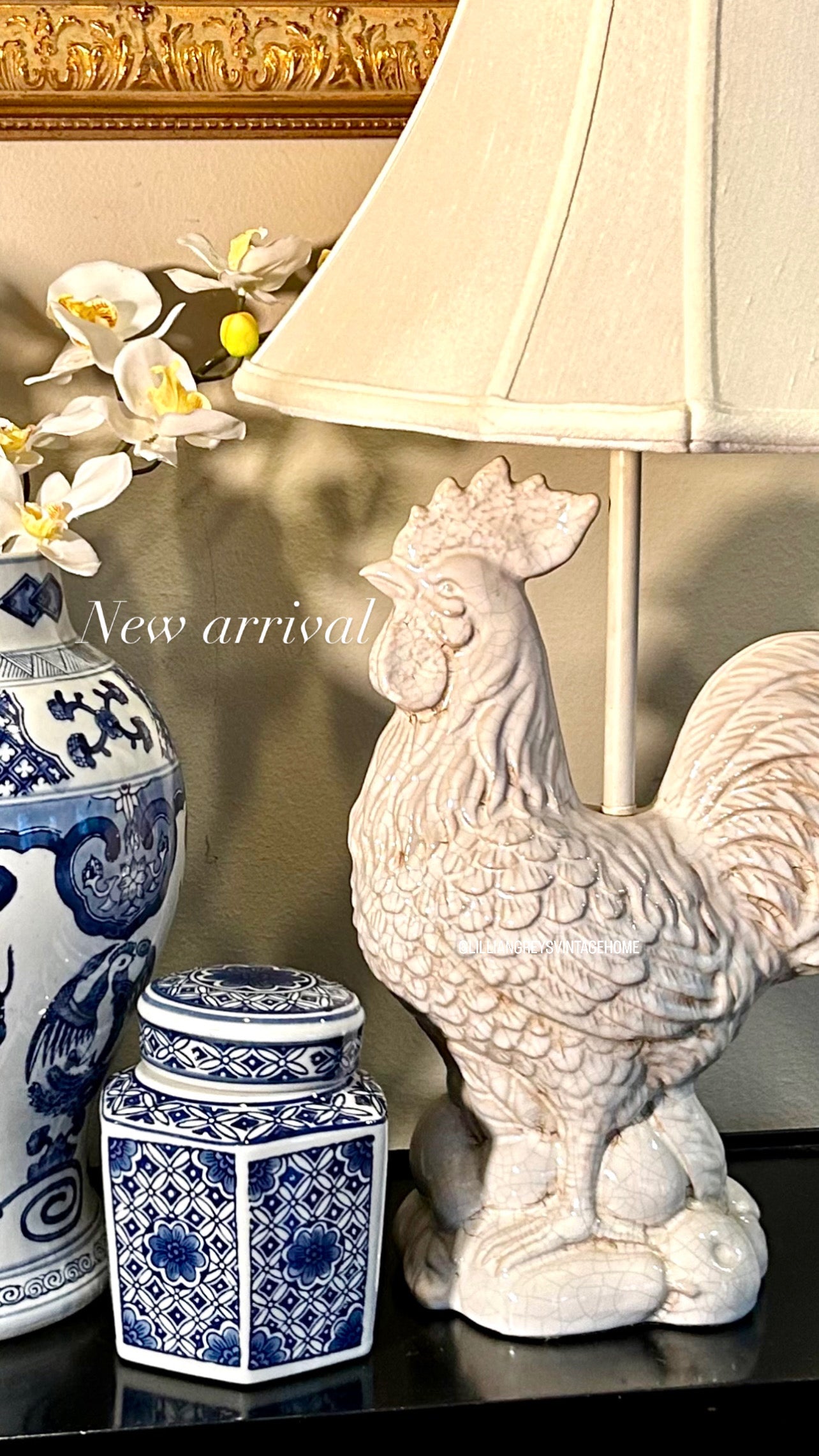 Vintage Rooster Weathervane shops Lamp Country Farmhouse Gingham Shade