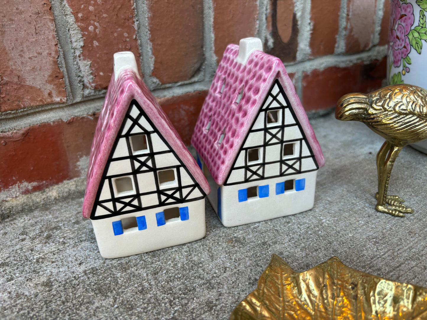 Vintage Ursula Lyek Lichthaus Germany tea light houses pair (2)!