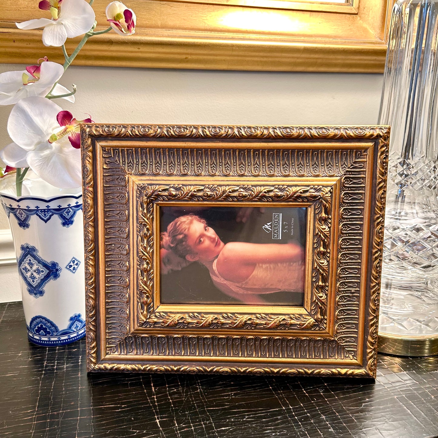 Designer Malden gold baroque wood photo frame