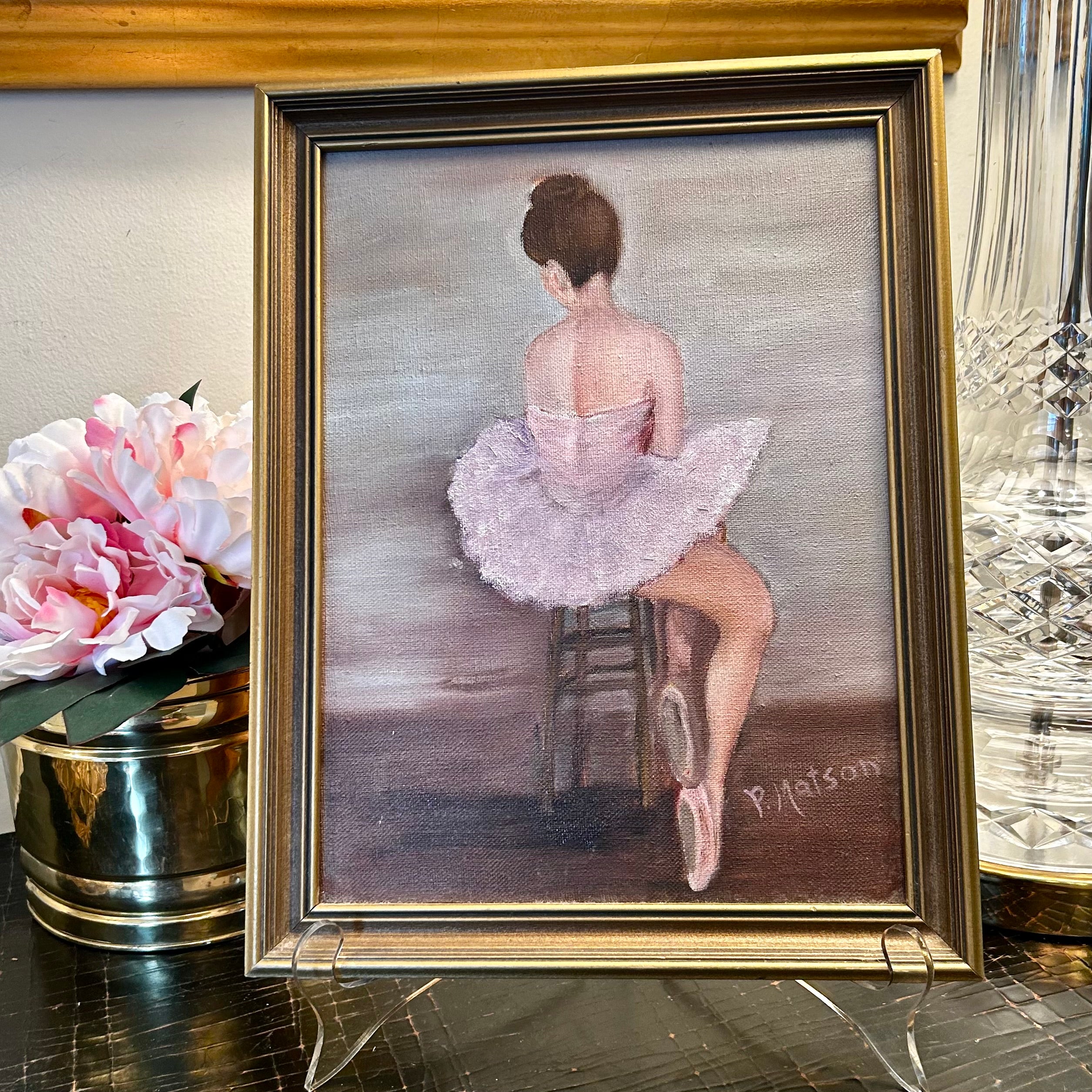 VINTAGE PORTRAIT OF deals Young Woman oil painting ornate frame Signed Dancers Waltz