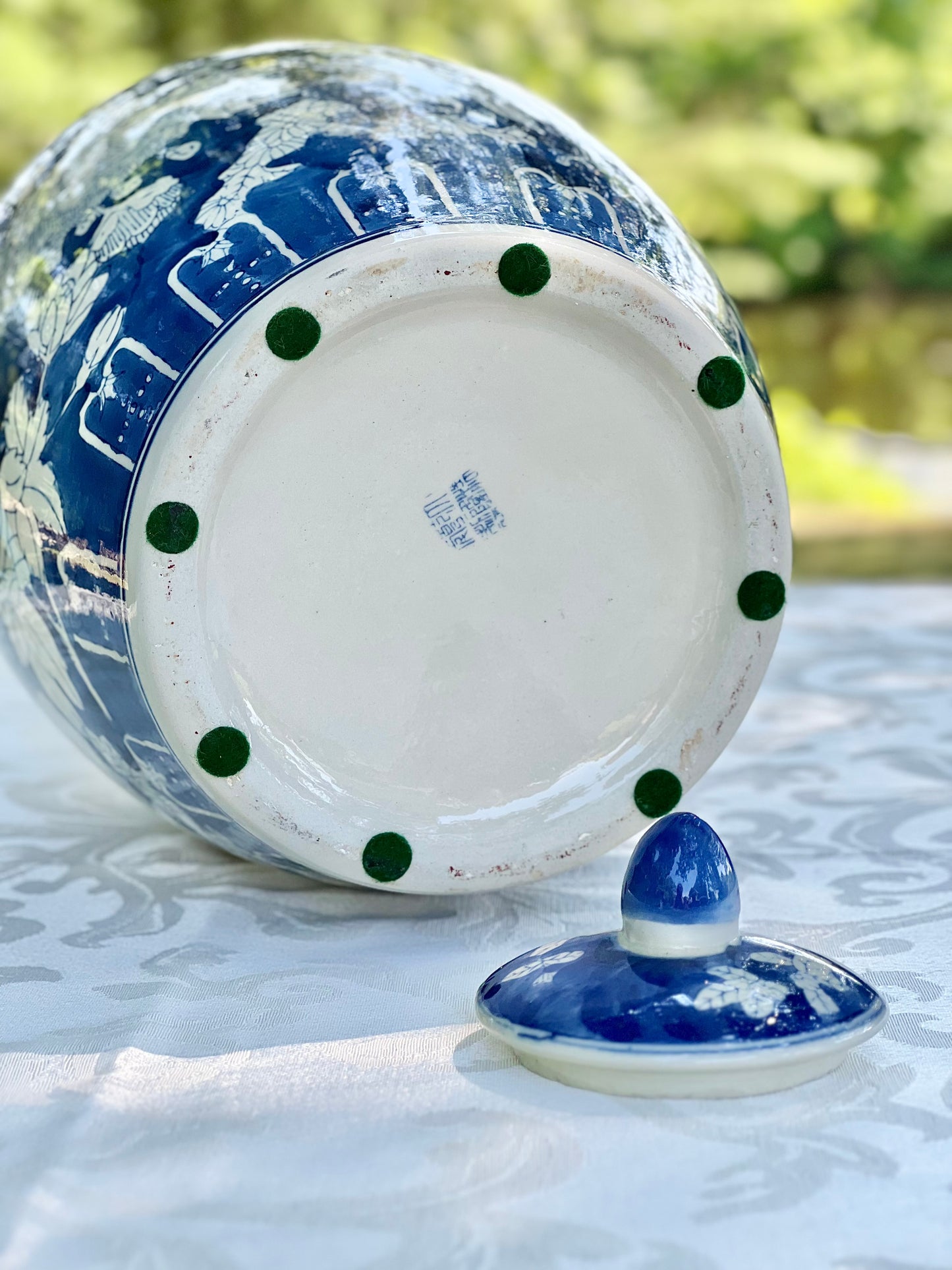 Beautiful Blue & White Porcelain Melon Jar - 13.5” tall, Excellent!