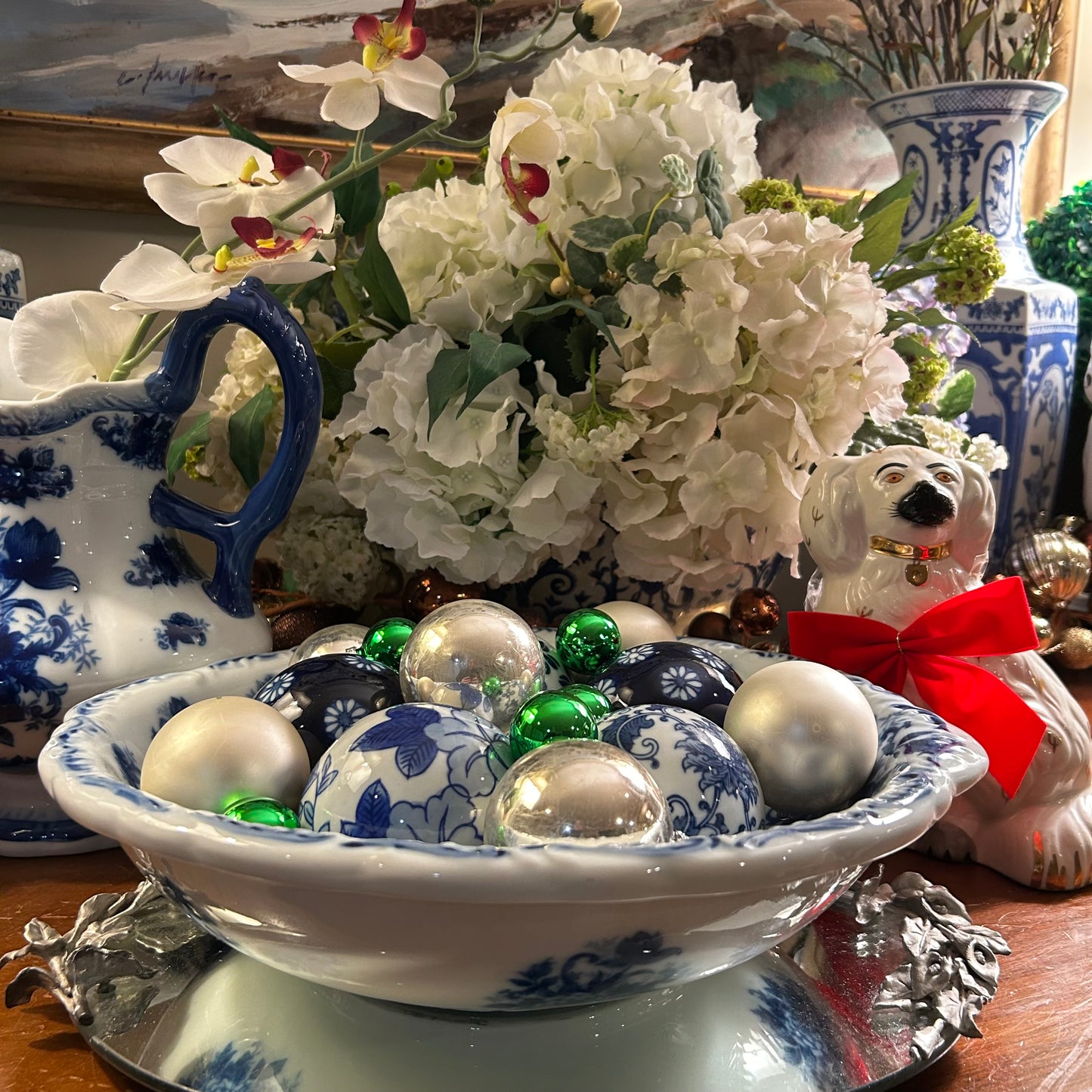 Antique English blue & white wash basin, Pitcher W/ Bowl - Excellent Condition!