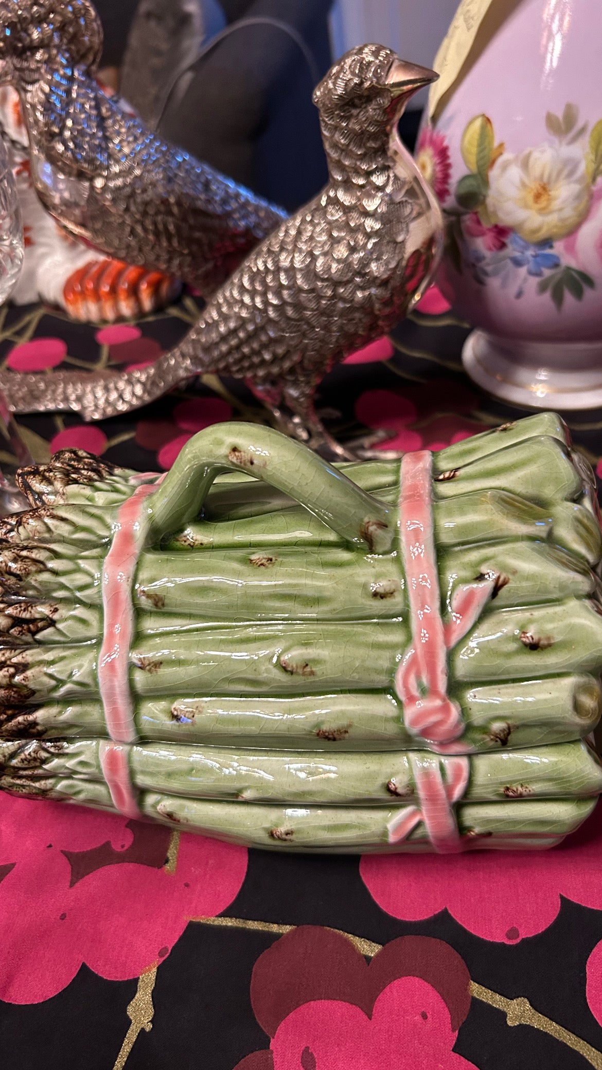 Vintage majolica Asparagus Box