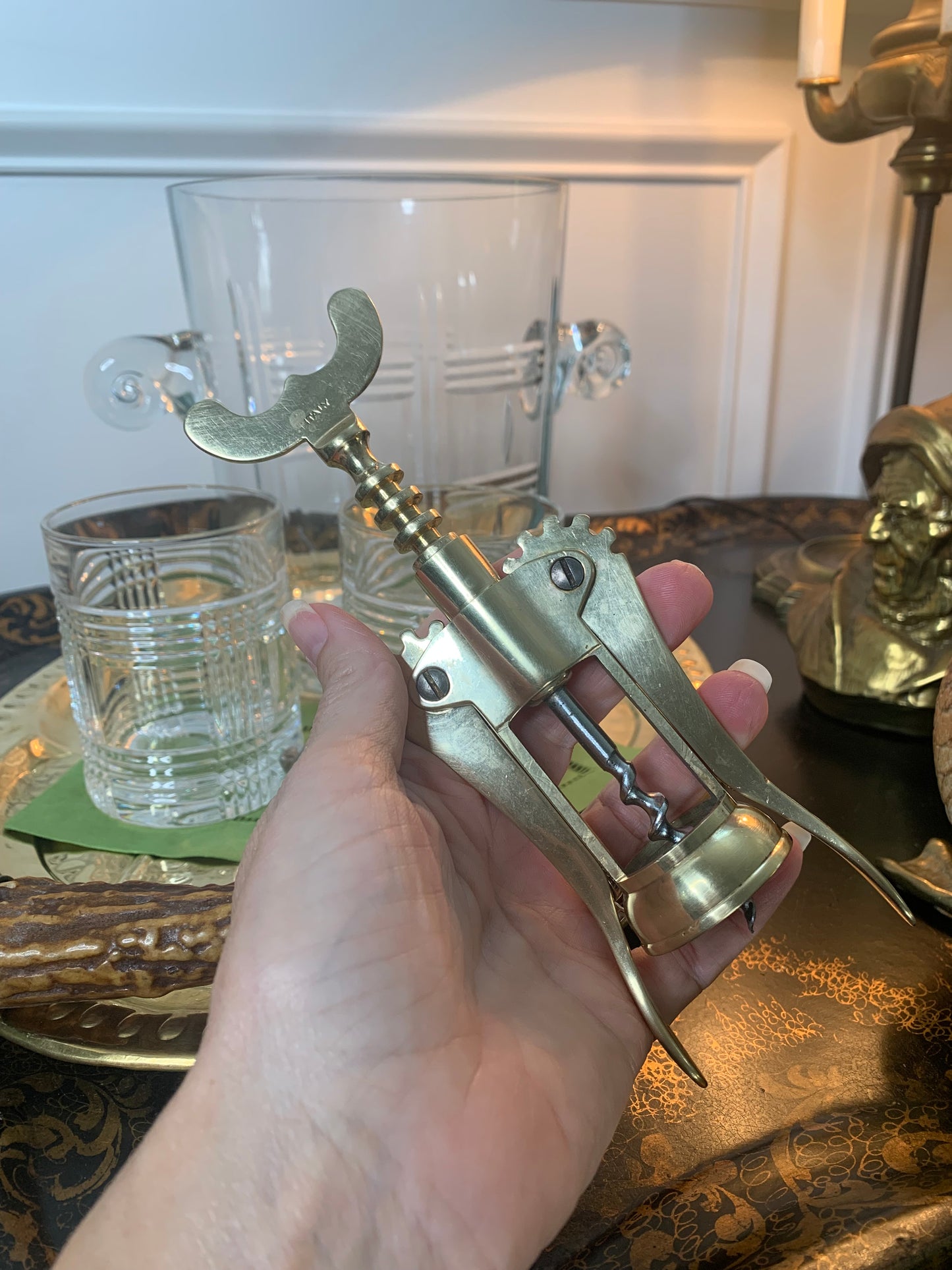 Brass Corkscrew Bottle Opener