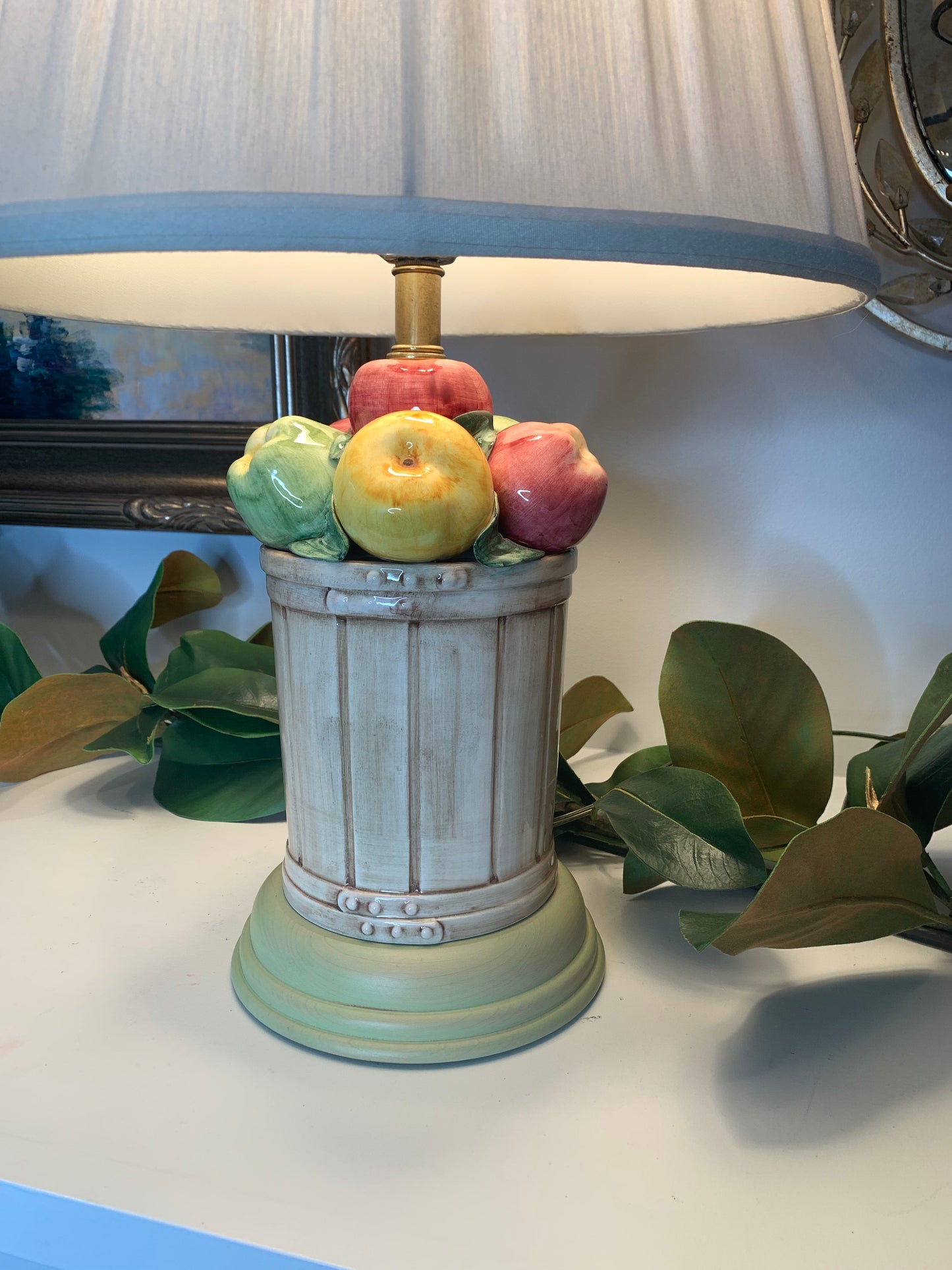 Frederick Cooper Figural Apple Lamp with Original Shade