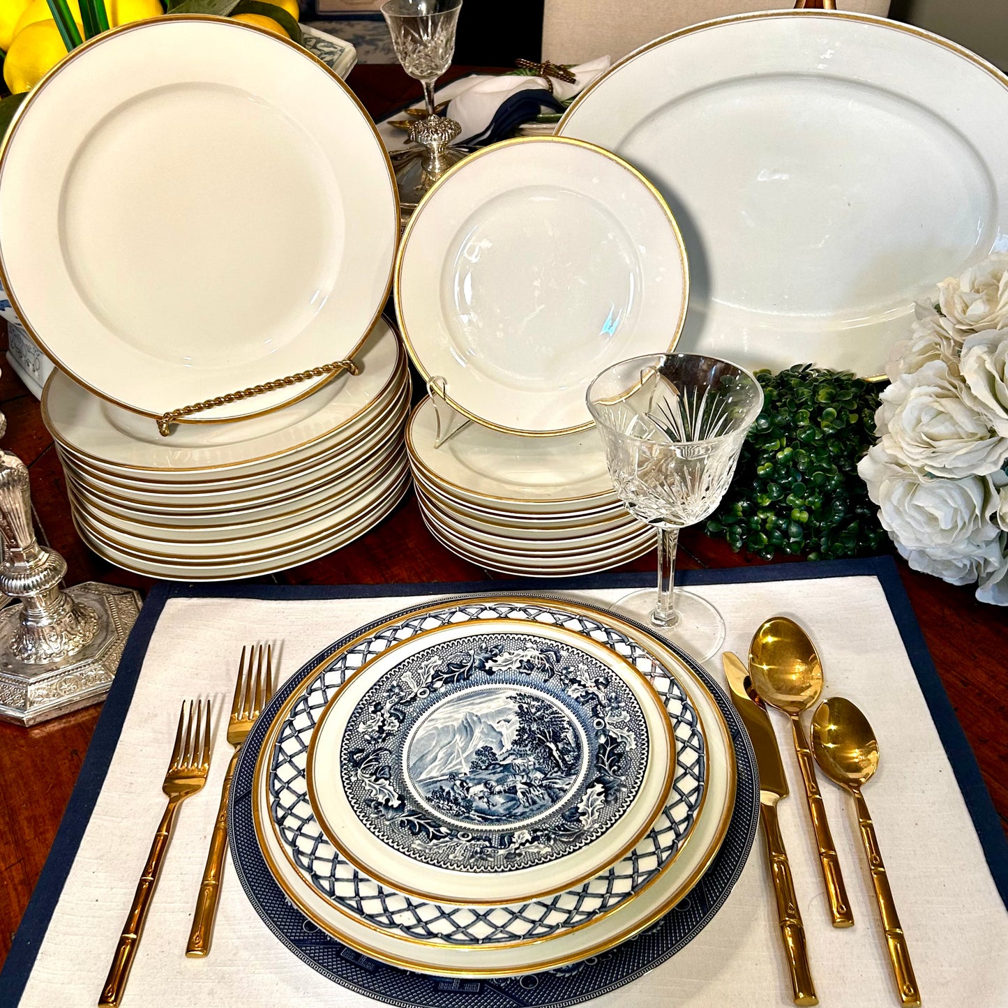 Gorgeous set of vintage designer Rosenthal of Germany fine bone china 24 piece set