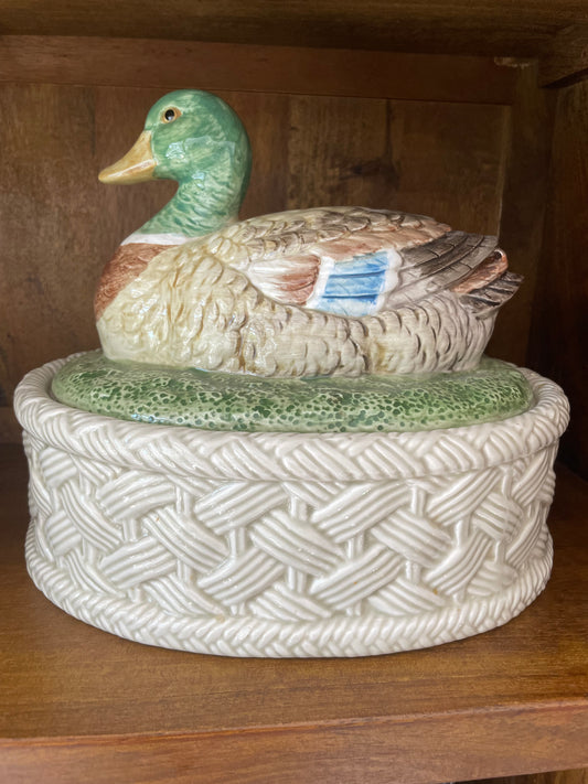 Vintage Fitz & Floyd Lidded 1.5 Quart Duck Tureen - Pristine!