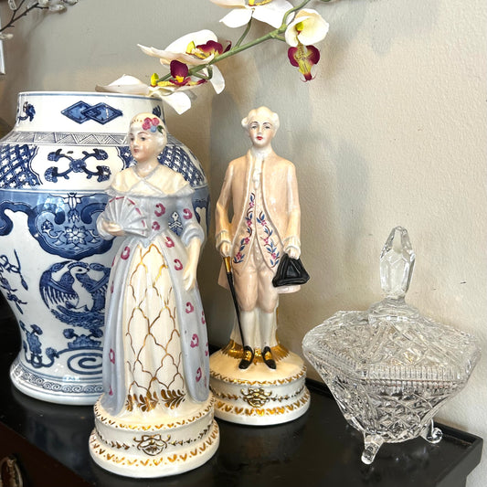 Statuesque Set of two staffordshire lady & gentleman statues