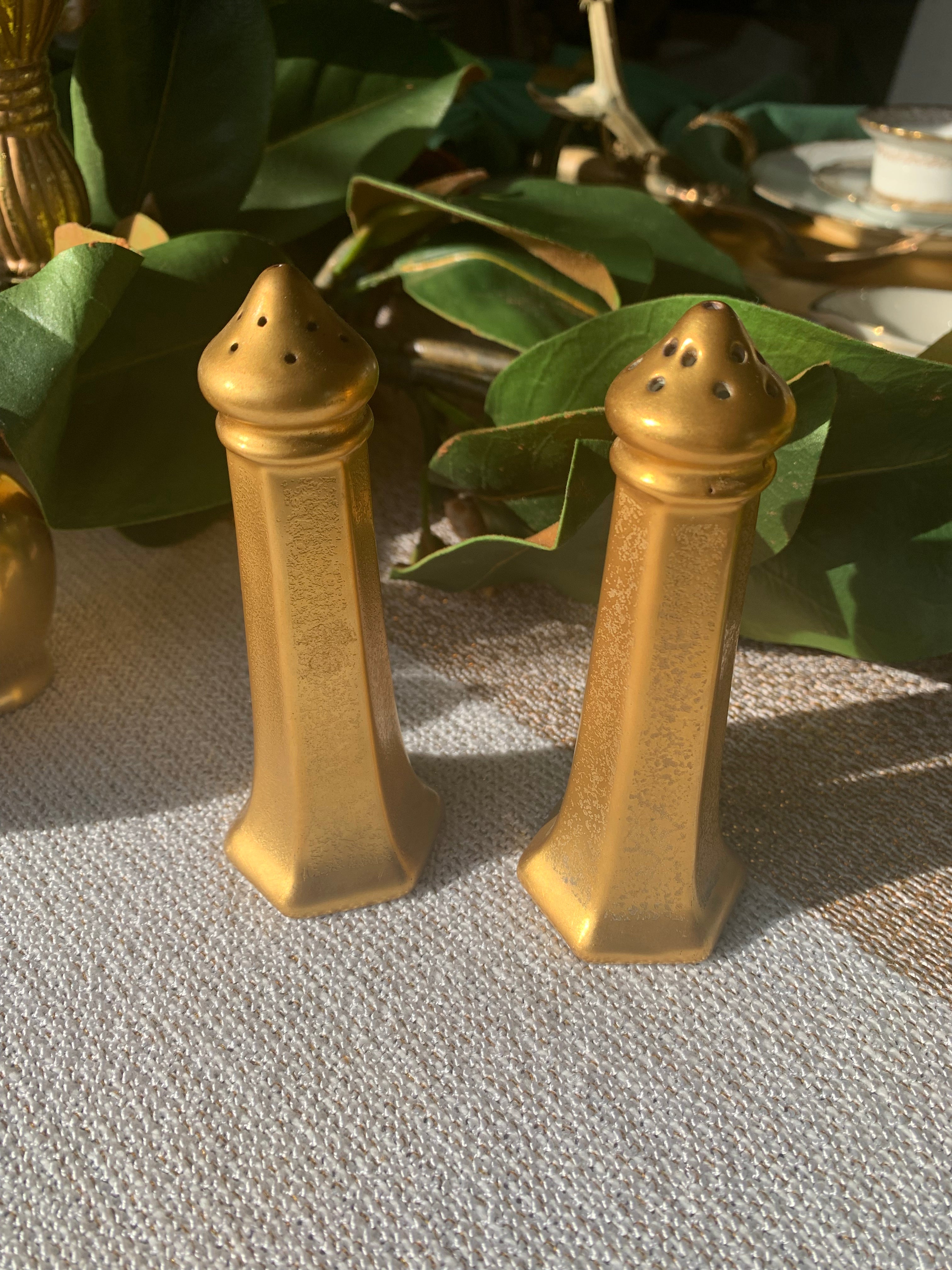 Gold salt deals and pepper shakers