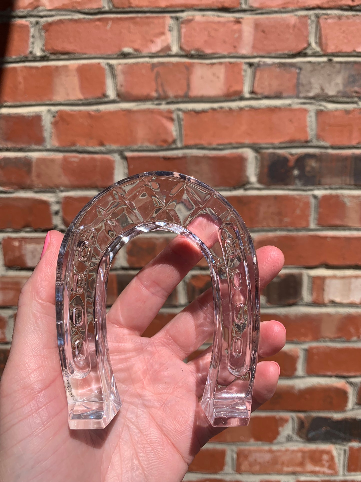 Miller Rogaska crystal horseshoe paperweight! -As is!