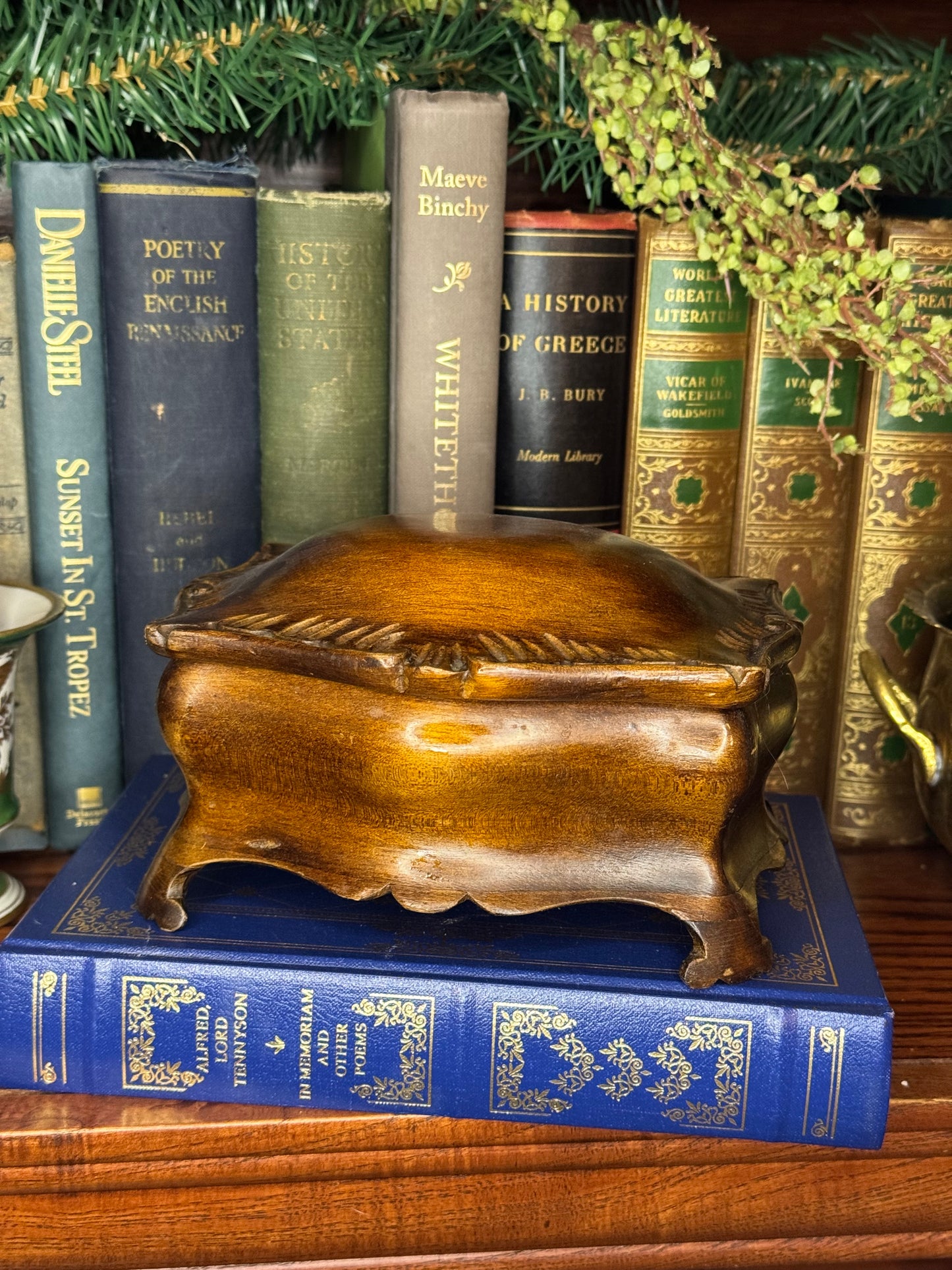 Antique Carved Wood Dresser Box