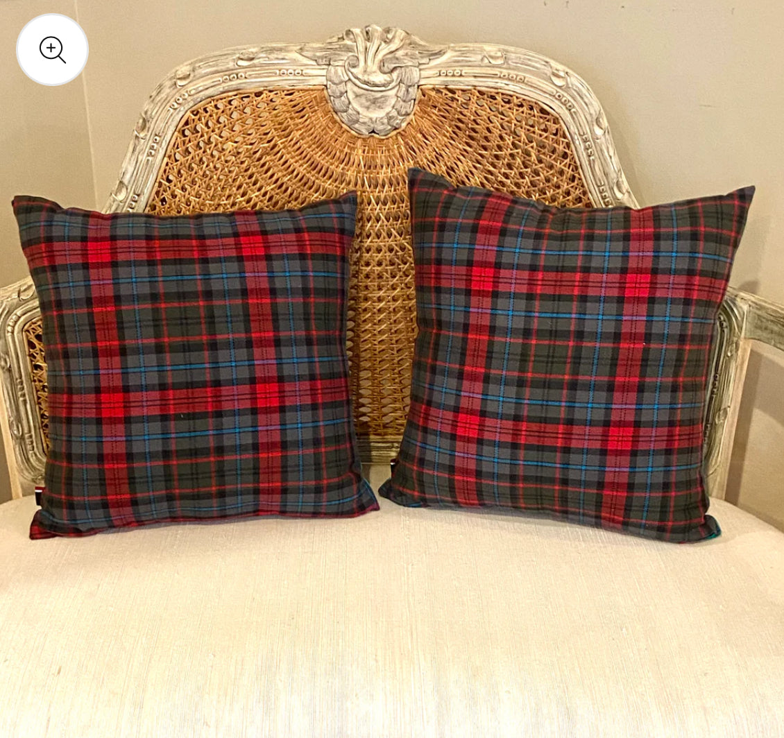 Grey and red pillows sale