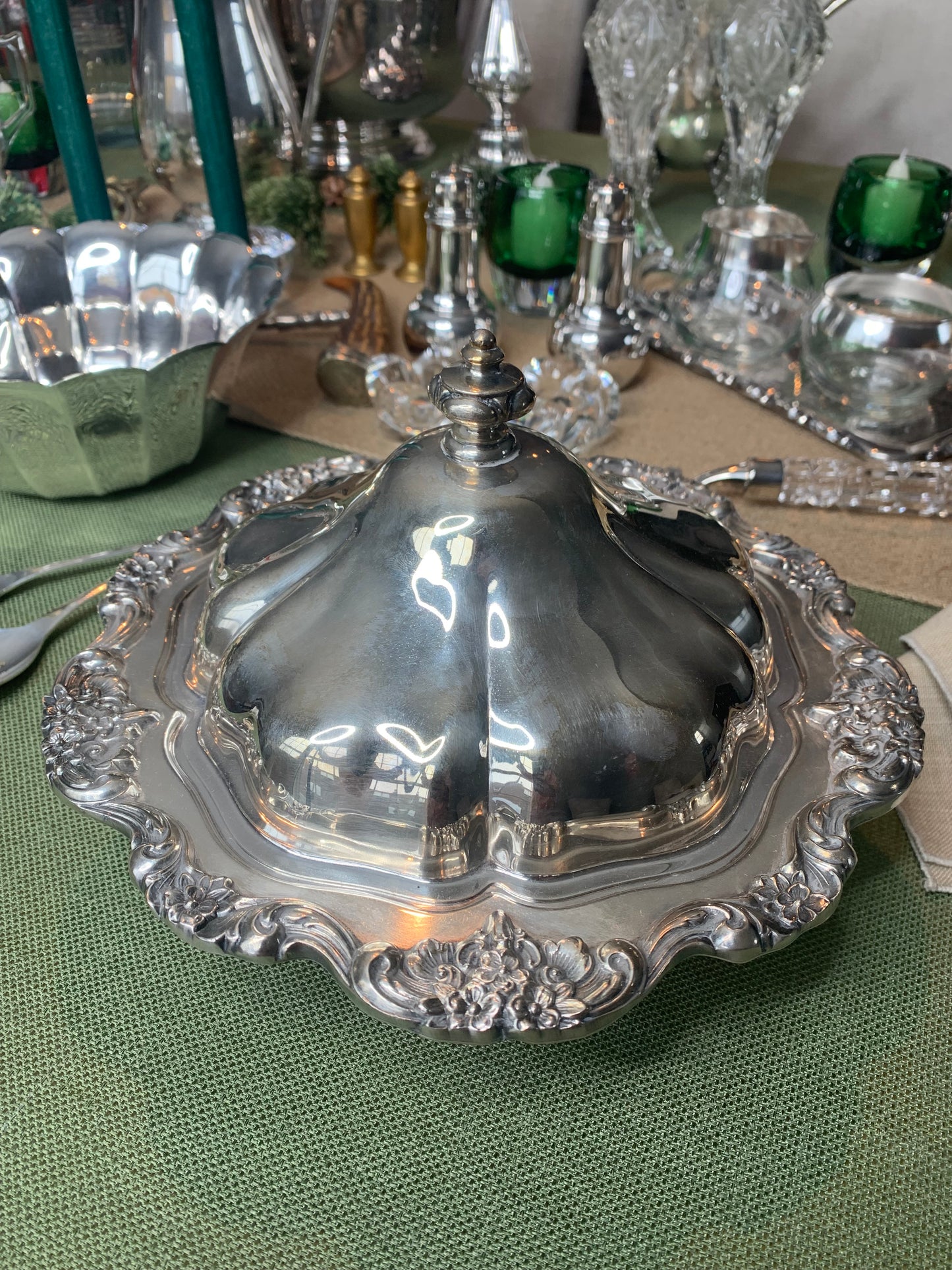 Silver plate Lidded Server from Poole Silver in "Lancaster Rose"