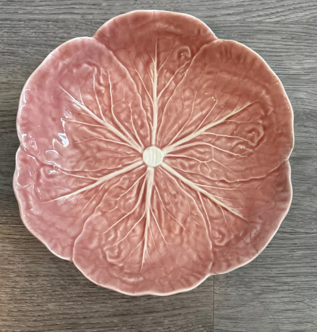 Vintage Bordallo Pinhiero 8” Pink Cabbage Lunch Salad Bowl