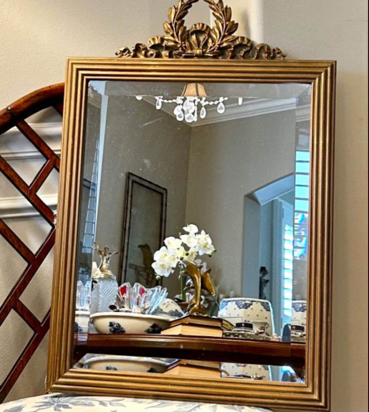 Vintage beveled gold gild  rectangular Mirror