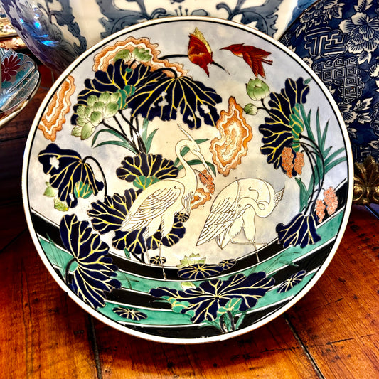 Older vintage chinoiserie Chinese stamped bowl circa mid 20th century
