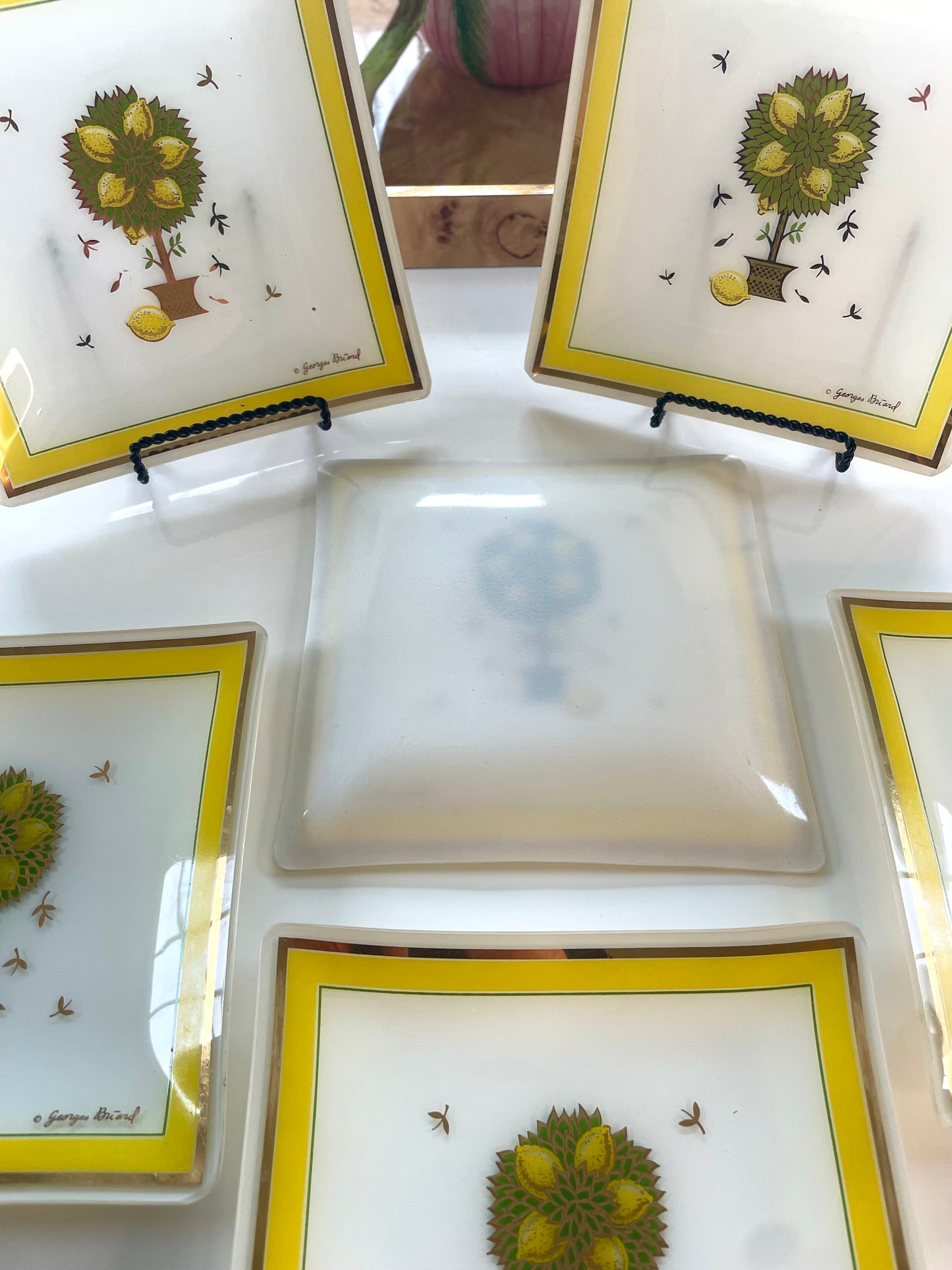 Vintage Georges Briard Set of 6 Lemon Tree 8” Plates!