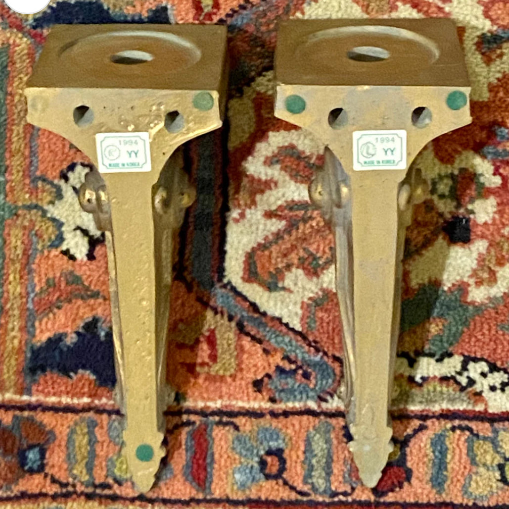 Pair of vintage gold gilt wall sconces