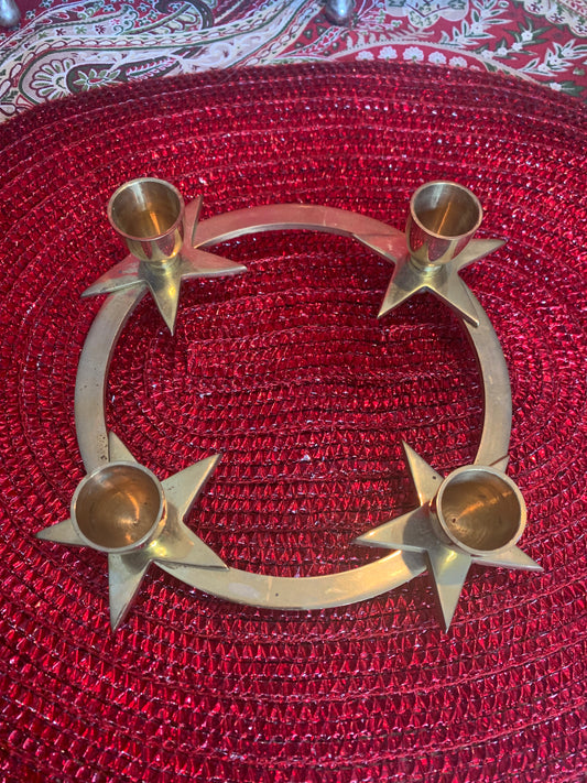 Brass Advent Wreath Candle Holder