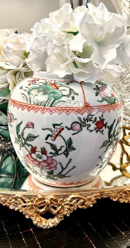 Gorgeous rose canton ginger jar vase