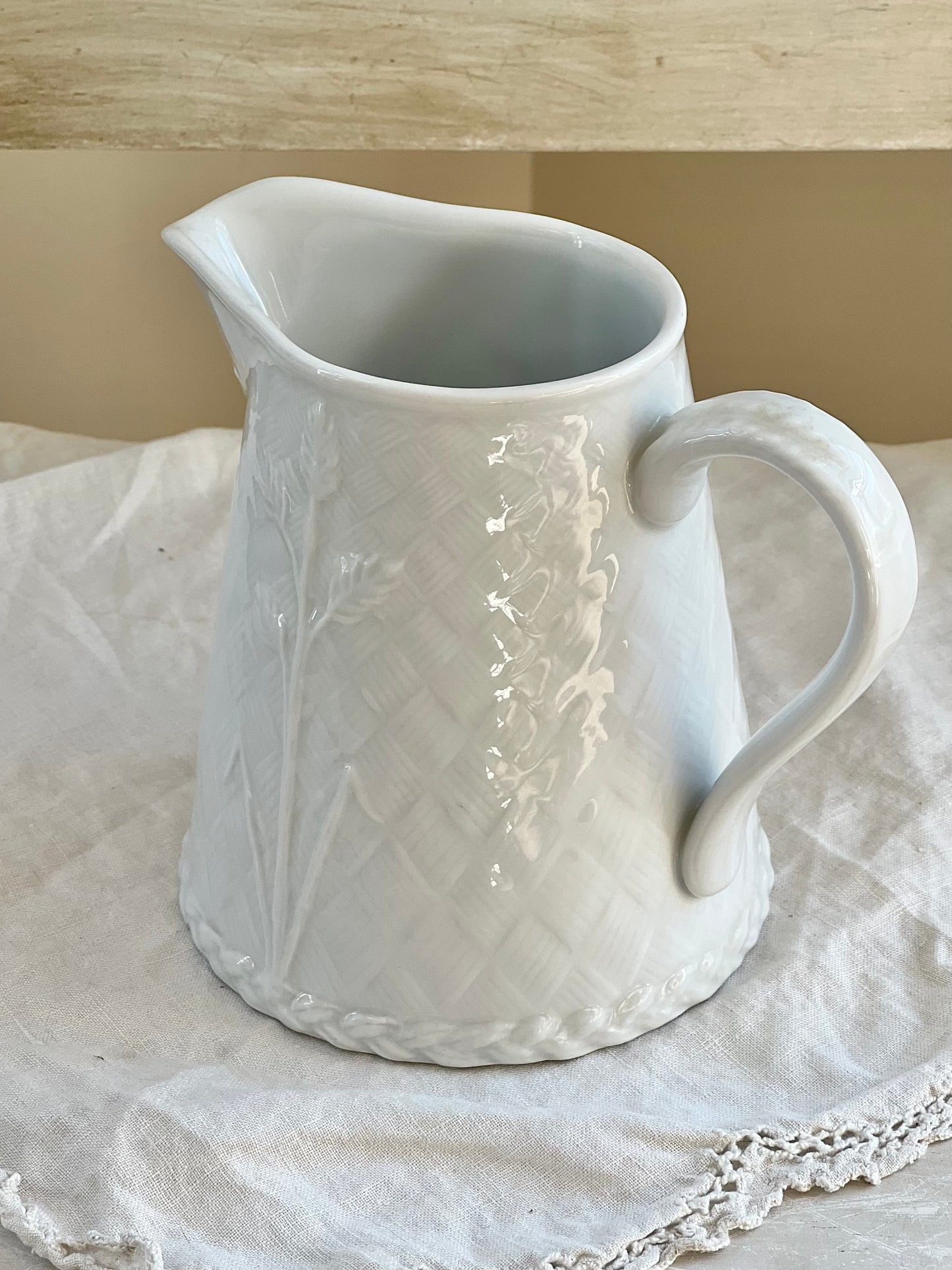 Royal Worcester “Gourmet” Porcelain Pitcher - 32 oz, 5.5” tall