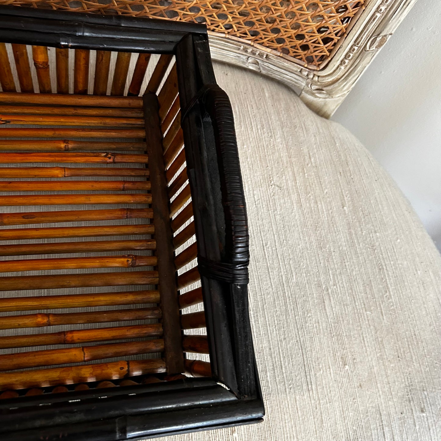 Chic Boho rattan coffee table tray platter