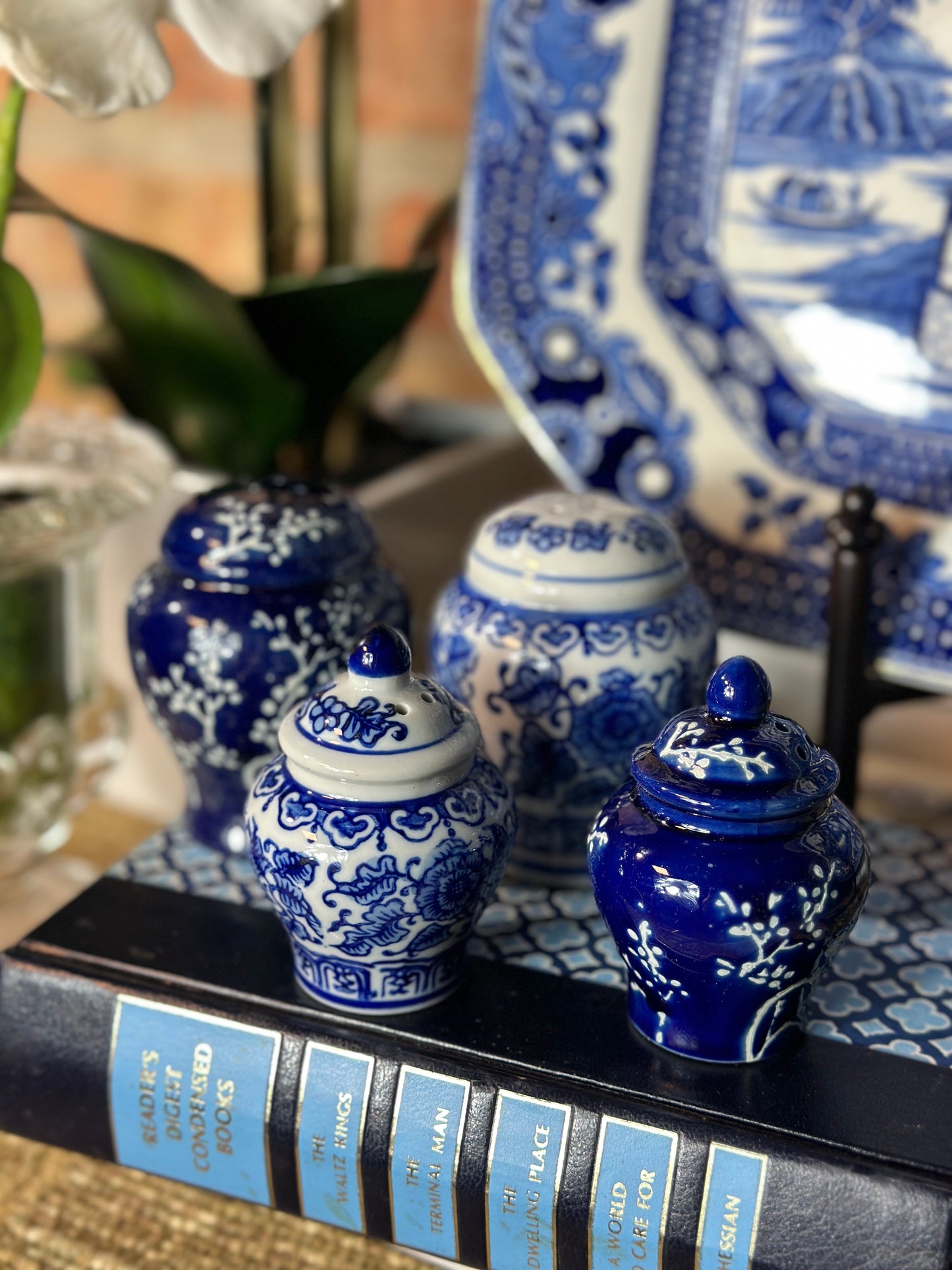 Blue & White S&P Chinoiserie Shaker Set (3) Different Styles to choose!