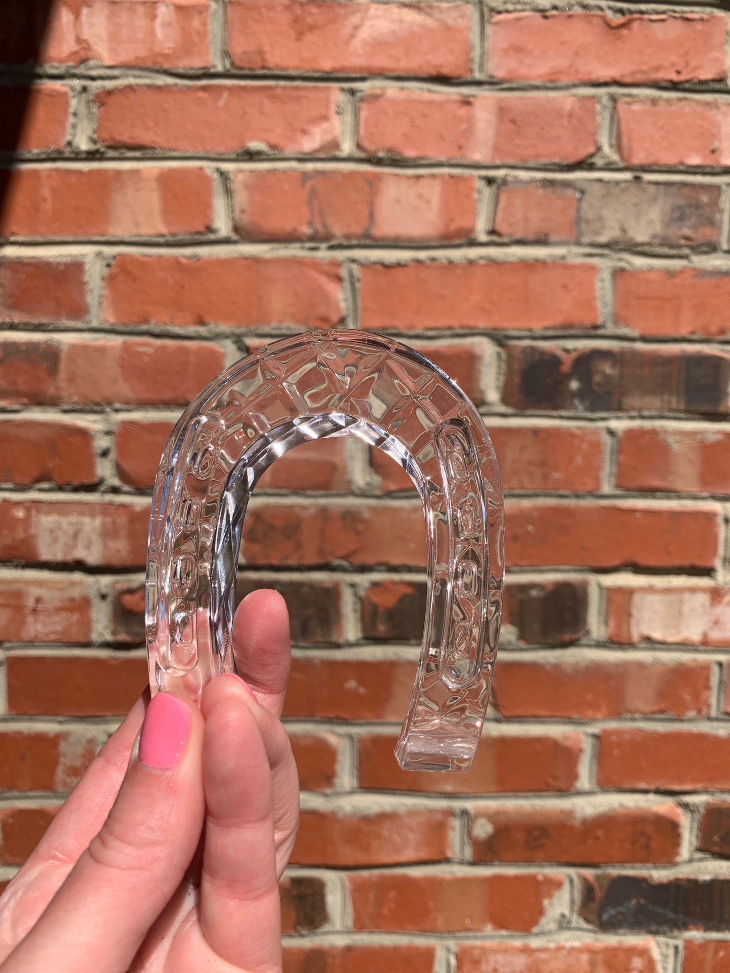 Miller Rogaska crystal horseshoe paperweight! -As is!