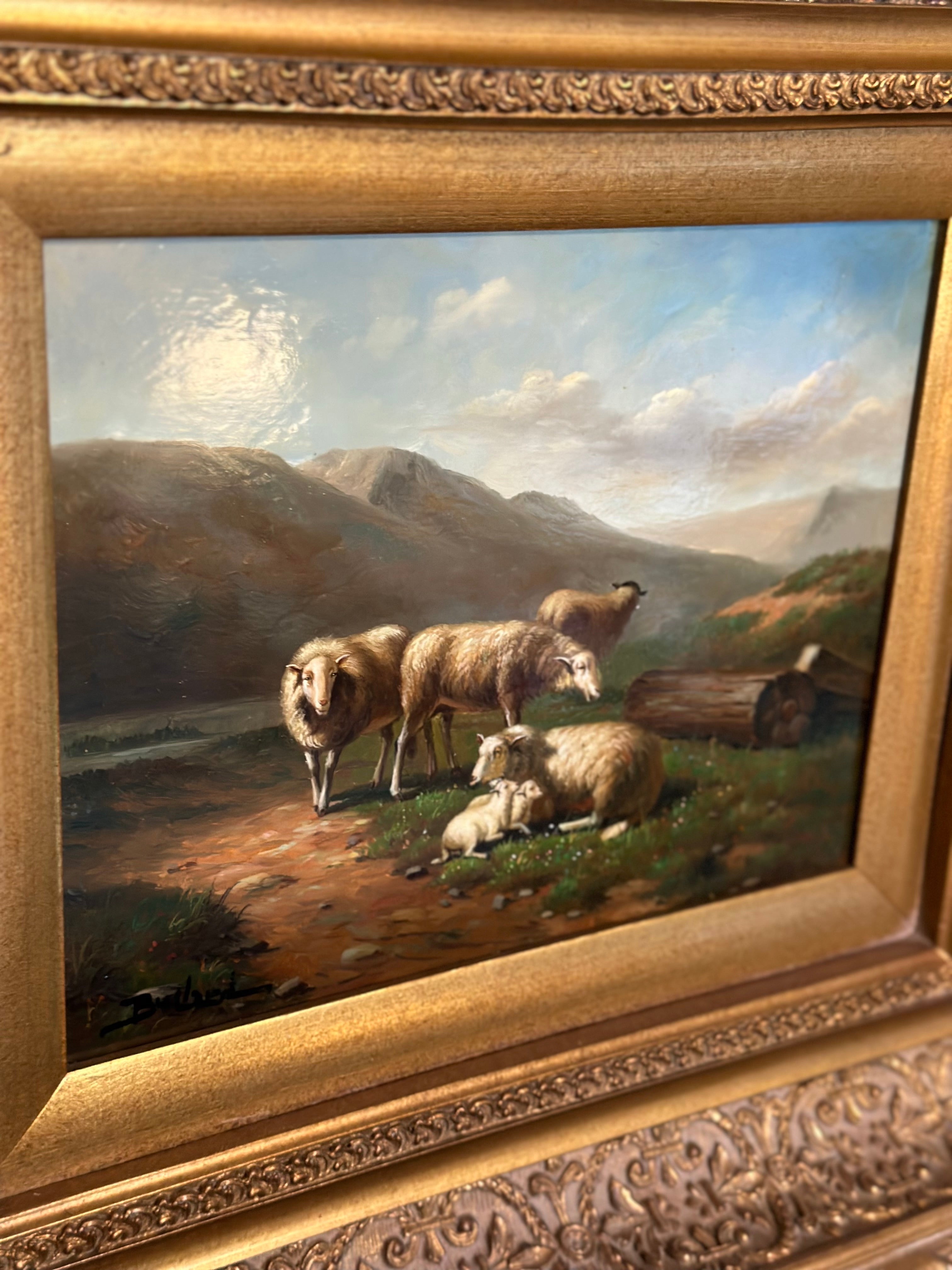 Vintage Print Sheep and Mountains popular in Vintage Frame Beautiful