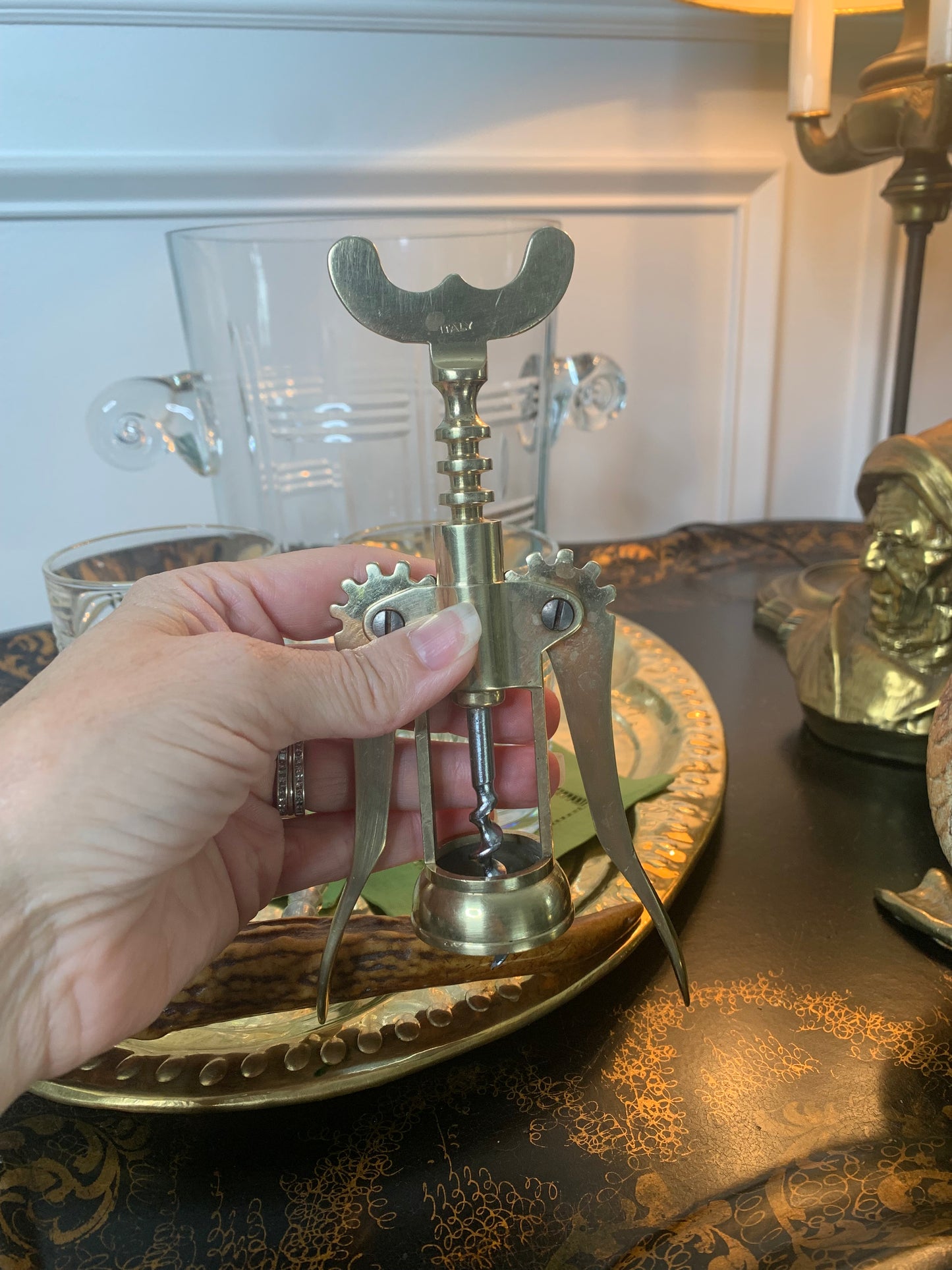 Brass Corkscrew Bottle Opener