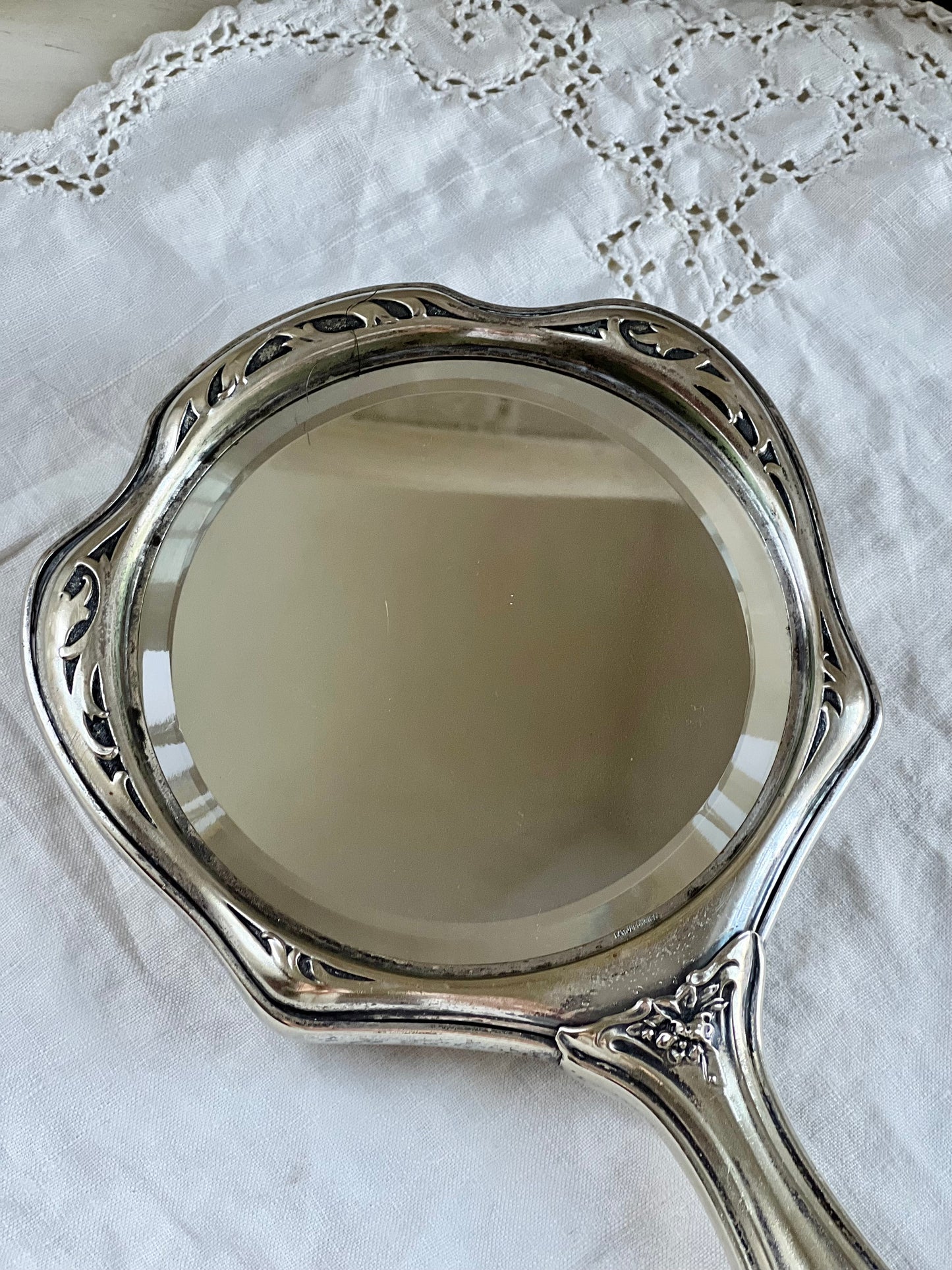 Beautiful Antique Art Nouveau Hand Mirror