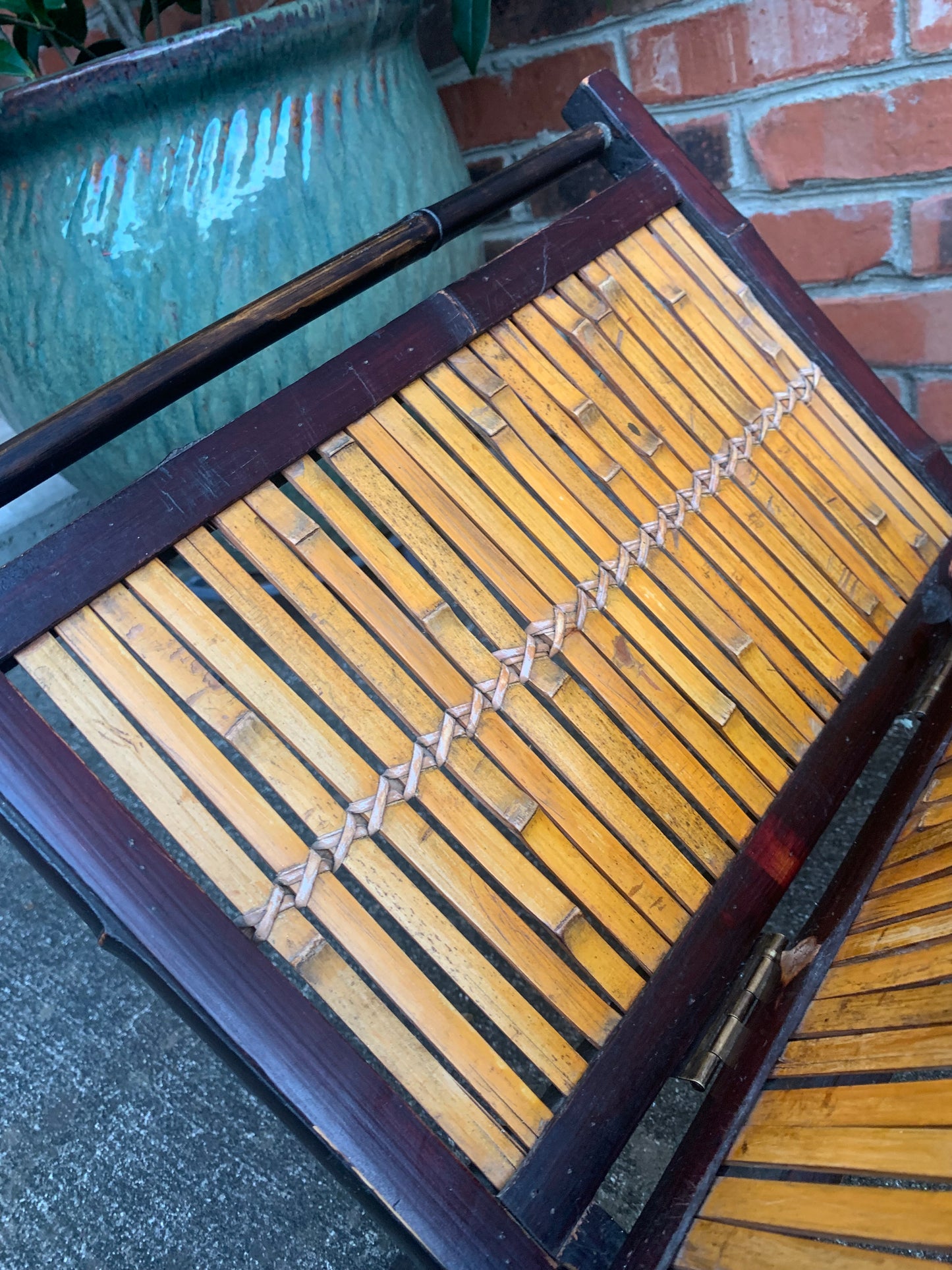 Folding Bamboo Magazine Rack- Vintage condition!