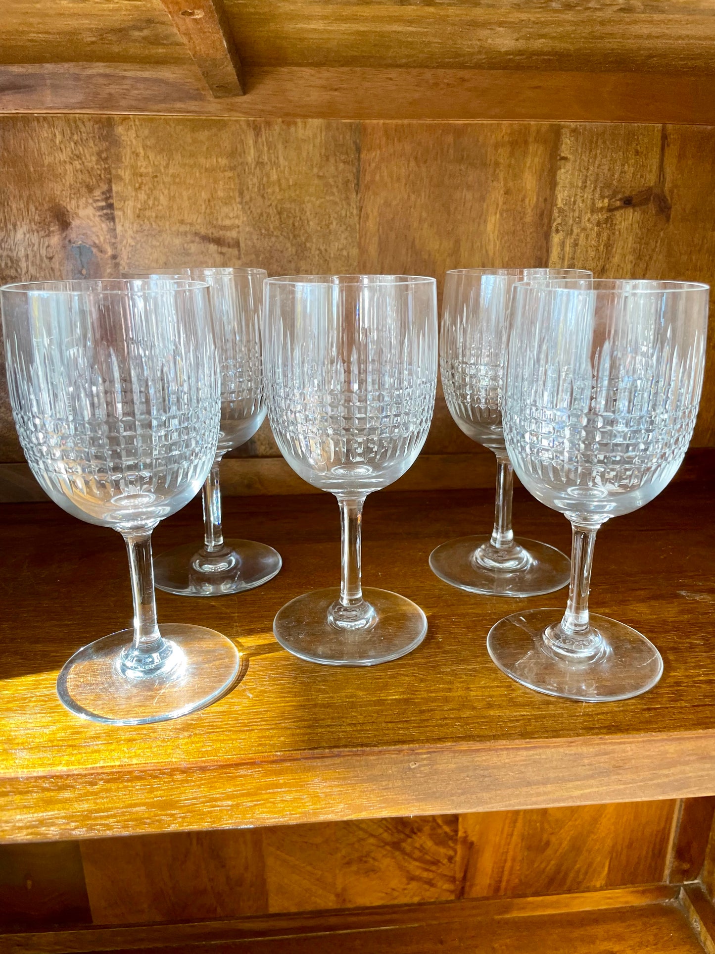 Live Sale 11/14 - Vintage Signed Baccarat French Crystal Wine Glasses in the “Nancy” Pattern - Pristine!