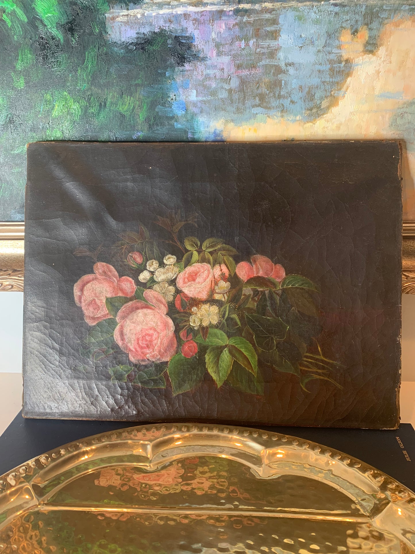 Antique Floral Still Life Painting (unframed)