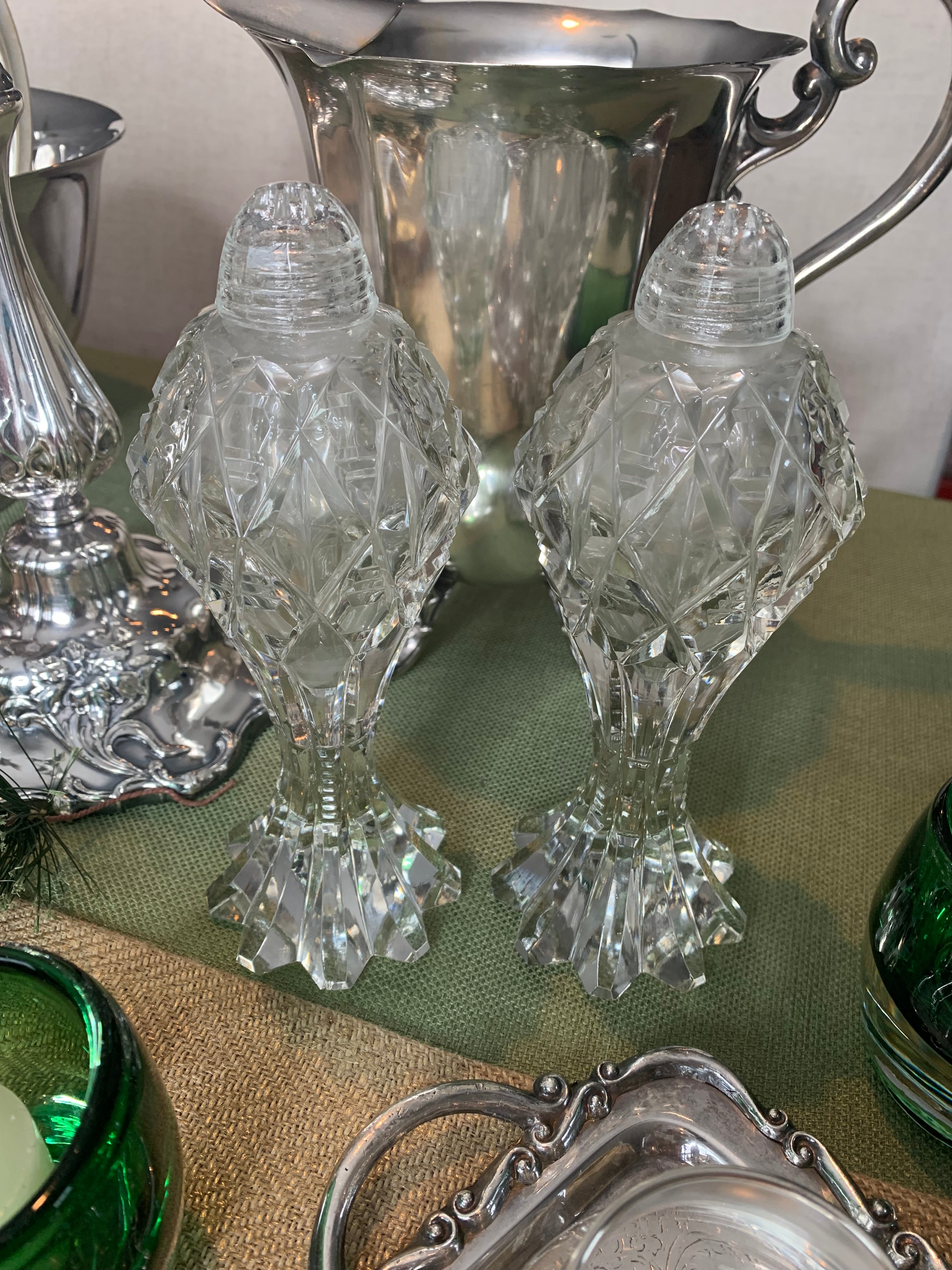 Crystal ..Salt&Pepper Shakers selling