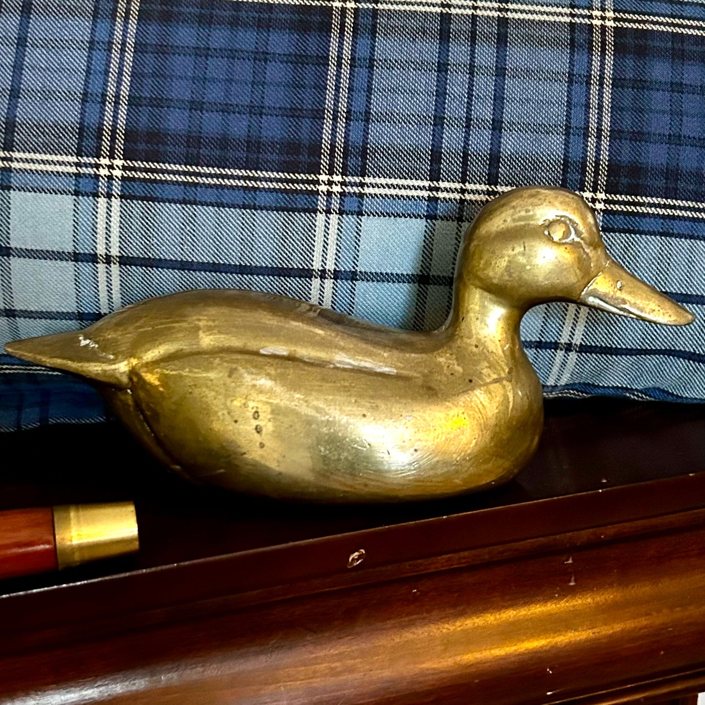 Ample  brass mallard duck desk shelf decor