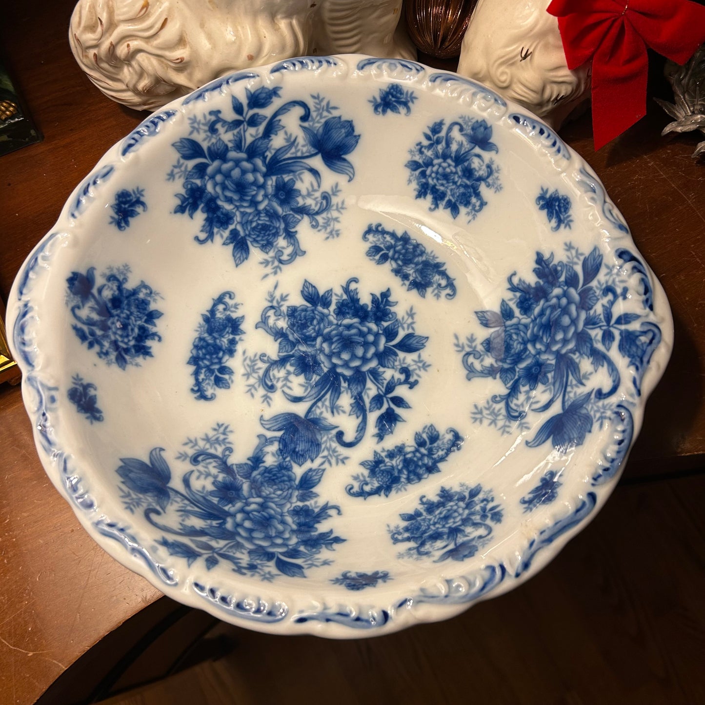 Antique English blue & white wash basin, Pitcher W/ Bowl - Excellent Condition!