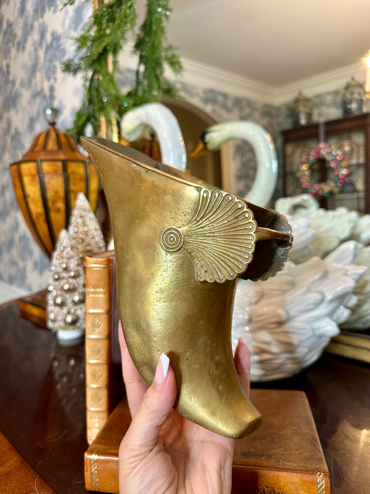 Very Cool Lg Vintage Brass Slipper Shoe Stirrup